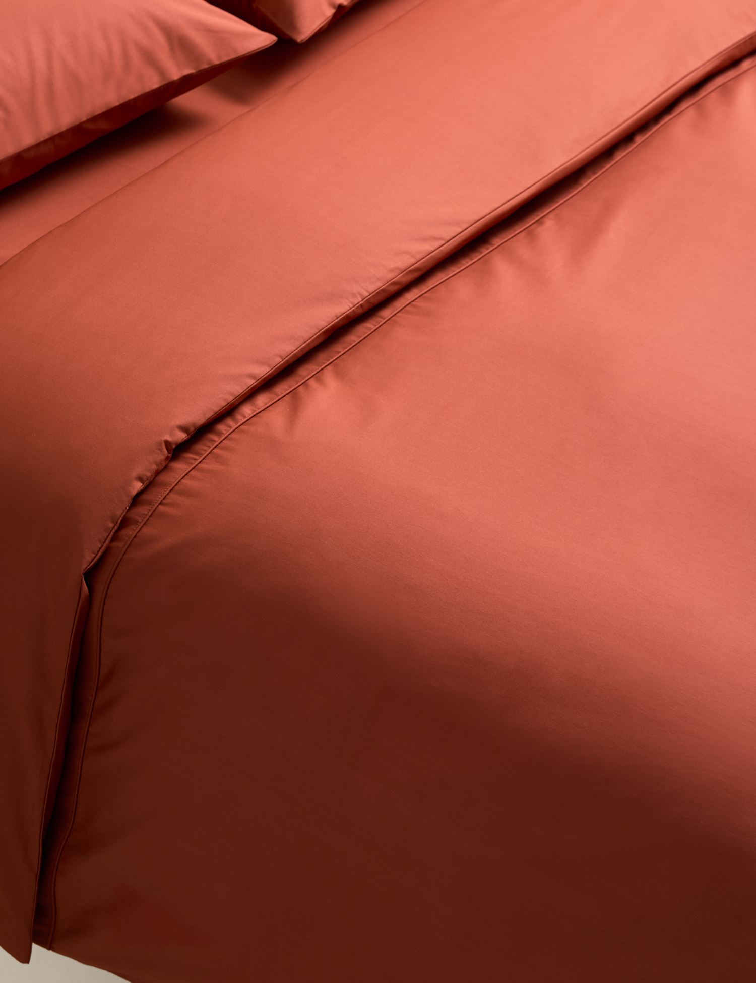 M&S Egyptian Cotton 230 Thread Count Crisp Duvet Cover Terracotta