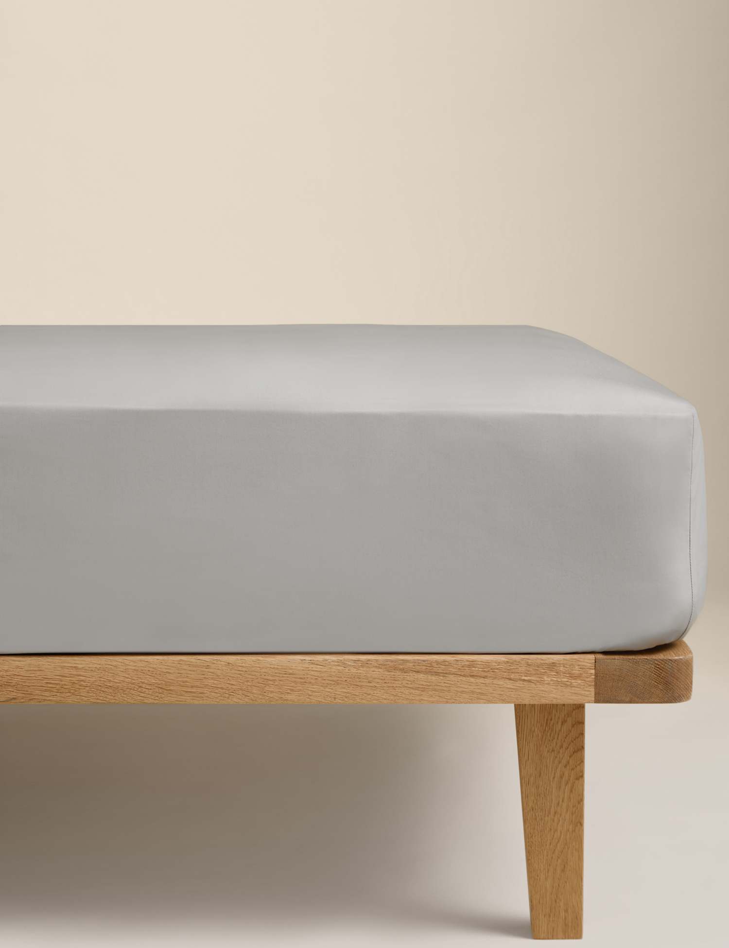 M&S Egyptian Cotton 230 Thread Count Crisp Fitted Sheet Smoke