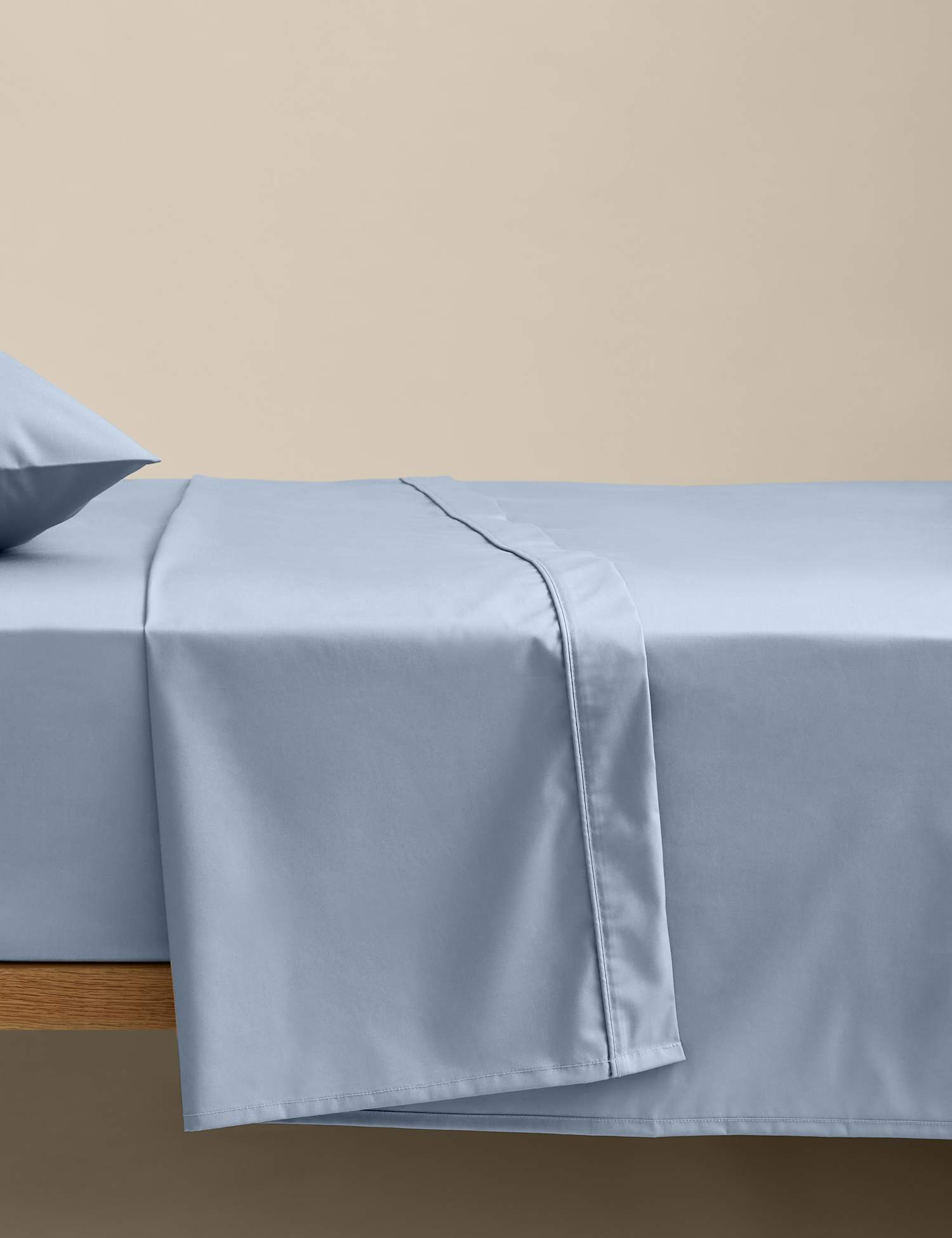 M&S Egyptian Cotton 230 Thread Count Crisp Flat Sheet Steel Blue