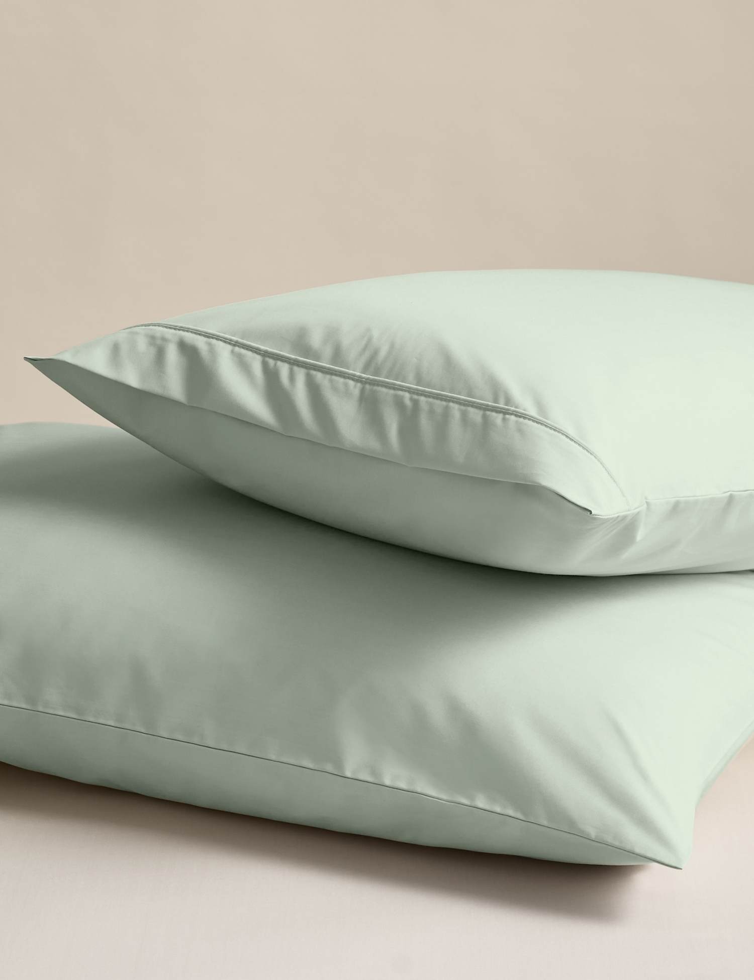 M&S 2 Pack Egyptian Cotton 230 Thread Count Crisp Pillowcases Sage