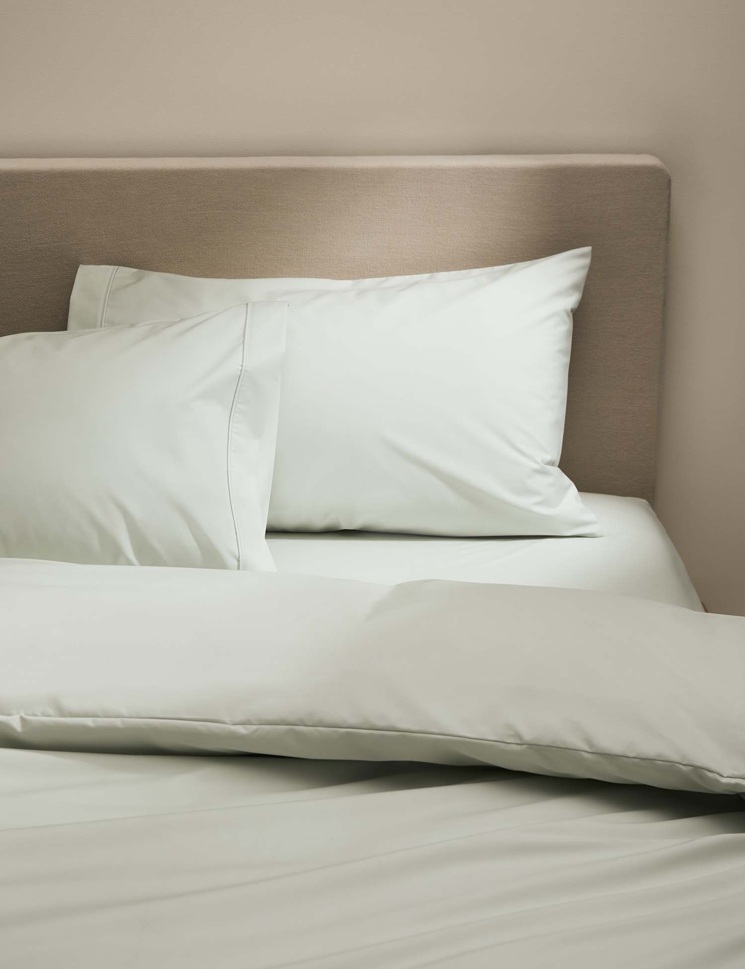 M&S 2 Pack Egyptian Cotton 230 Thread Count King Size Pillowcases Light Duck Egg