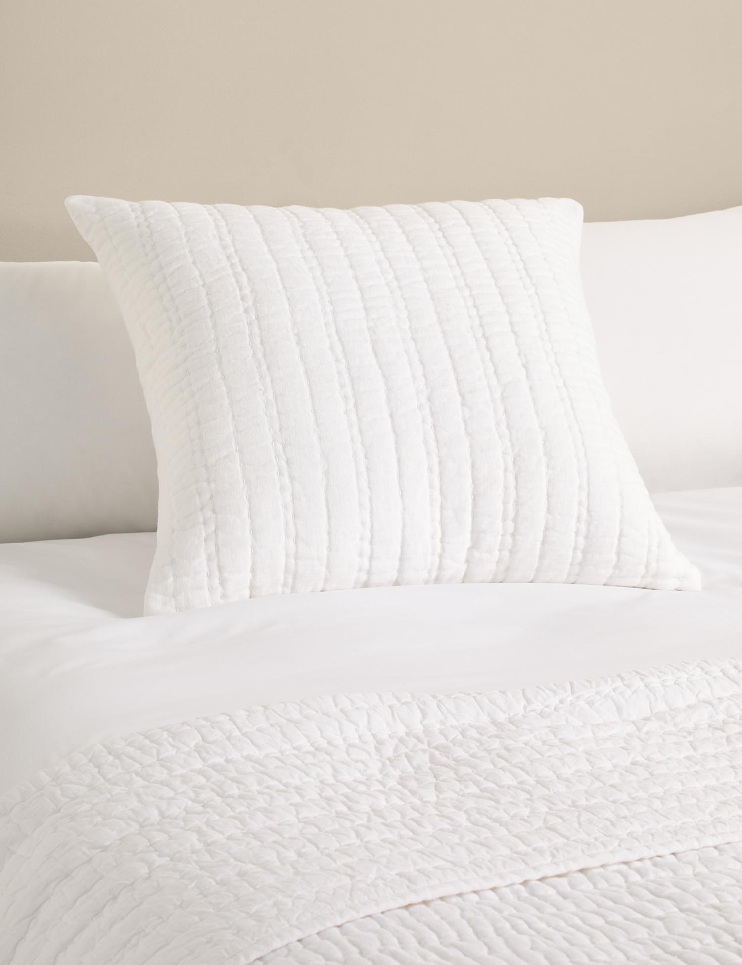 M&S Pure Linen Textured Large Decorative Cushion White