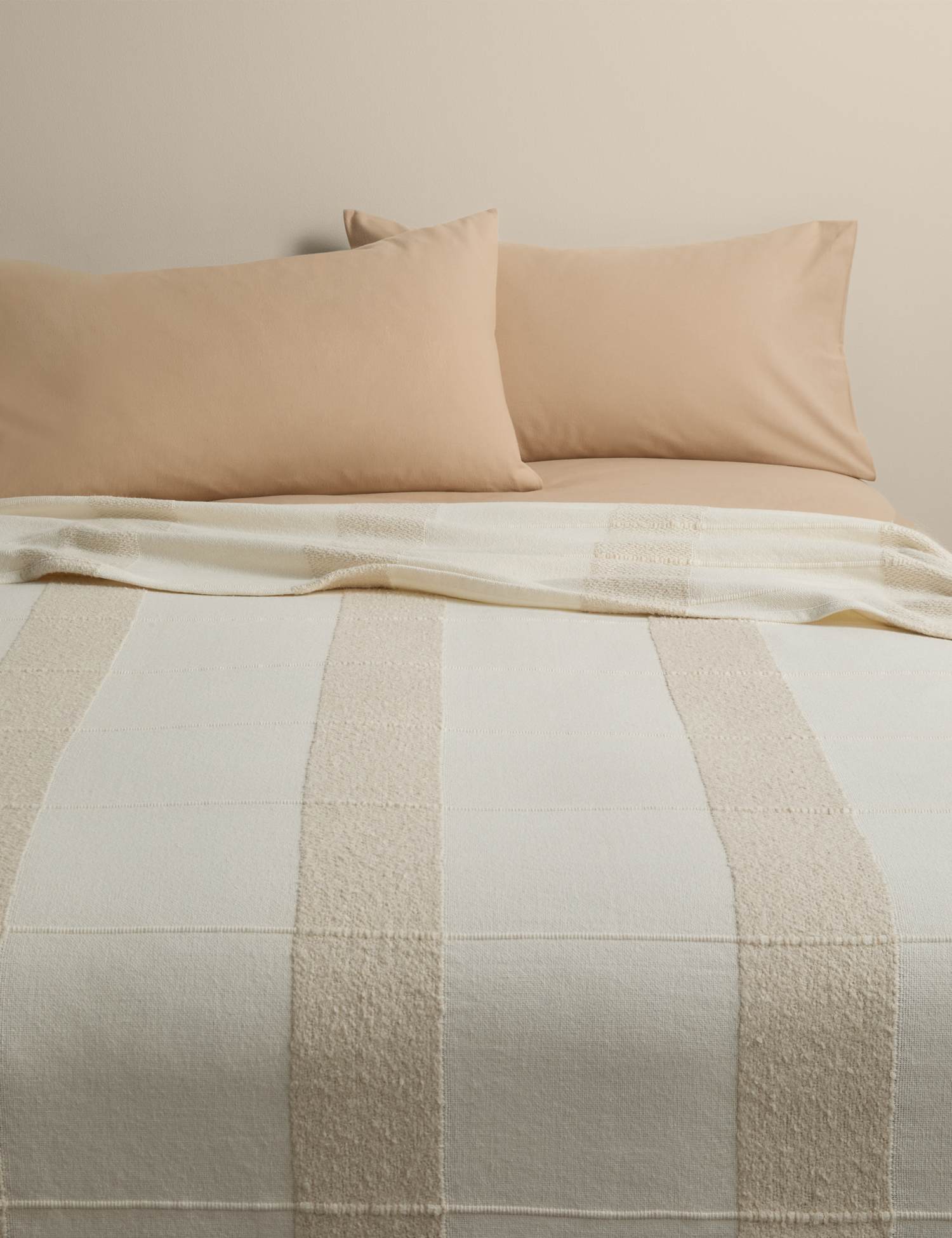 M&S Pure Cotton Woven Boucle Bedspread Linen