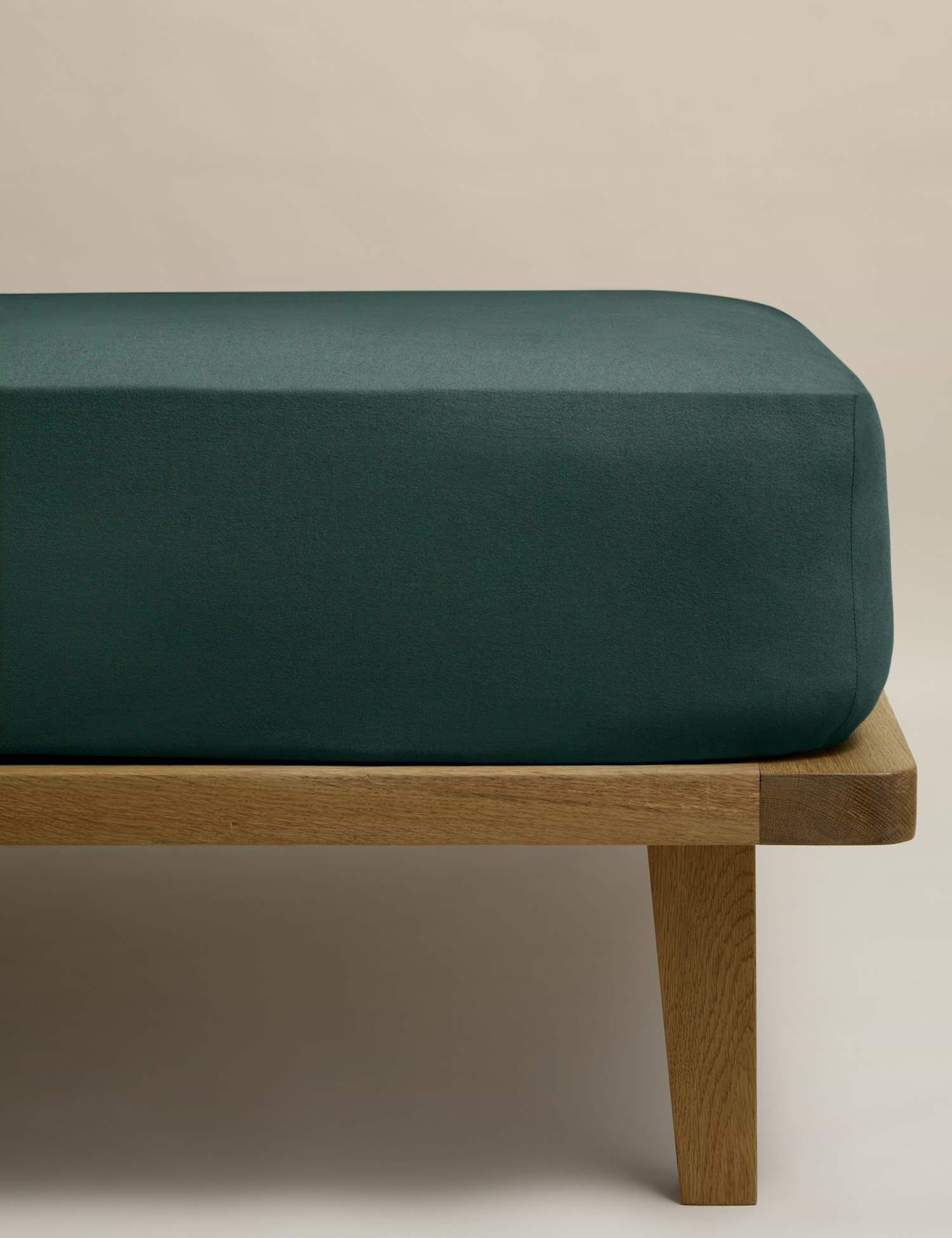 M&S Pure Brushed Cotton Deep Fitted Sheet Bottle Green
