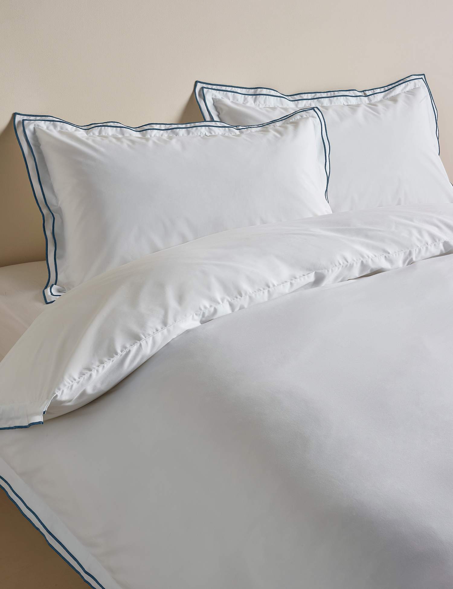 M&S Egyptian Cotton Embroidered Bedding Set Slate Blue