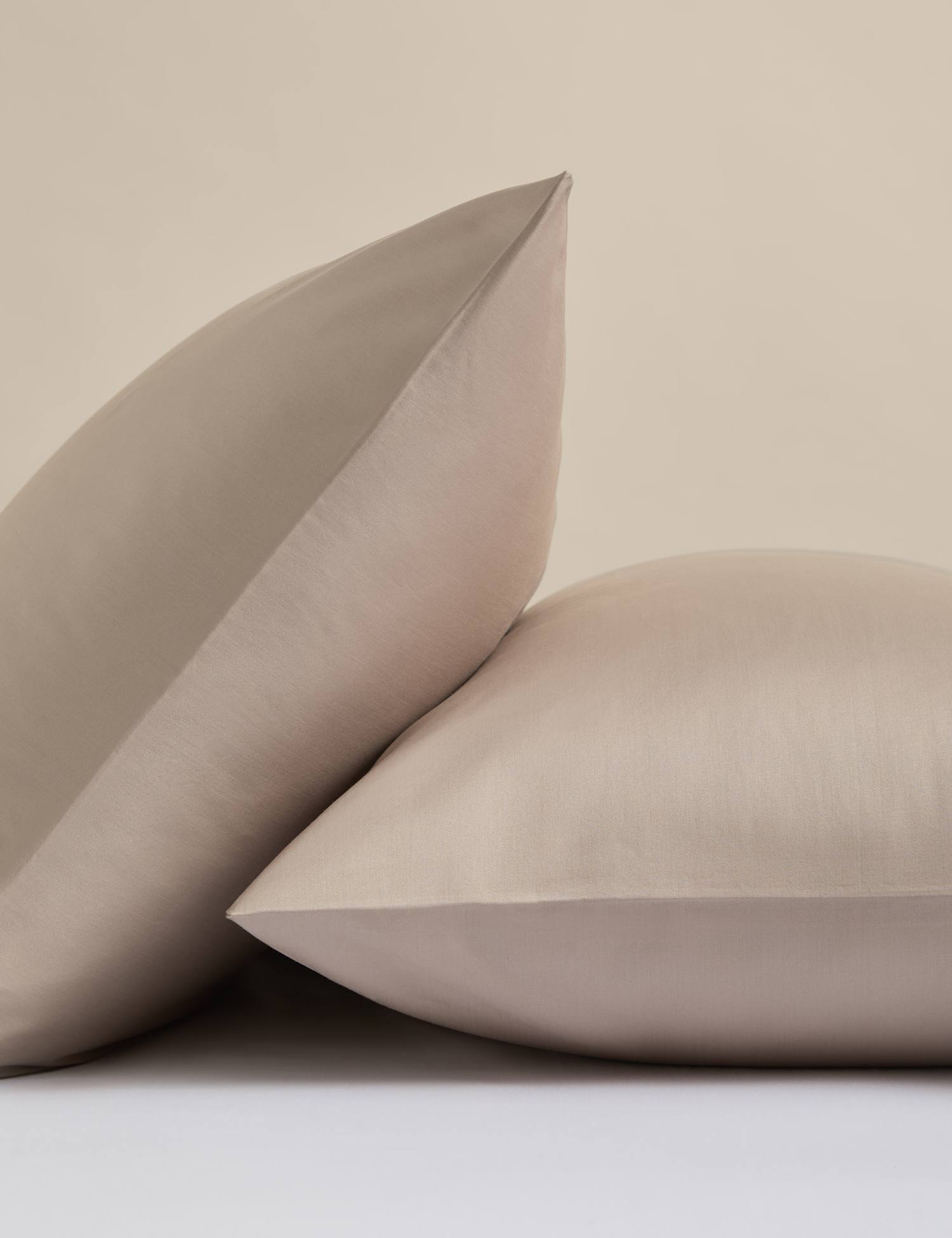 M&S 2 Pack Rest & Renew Pure Cotton Pillowcases Taupe