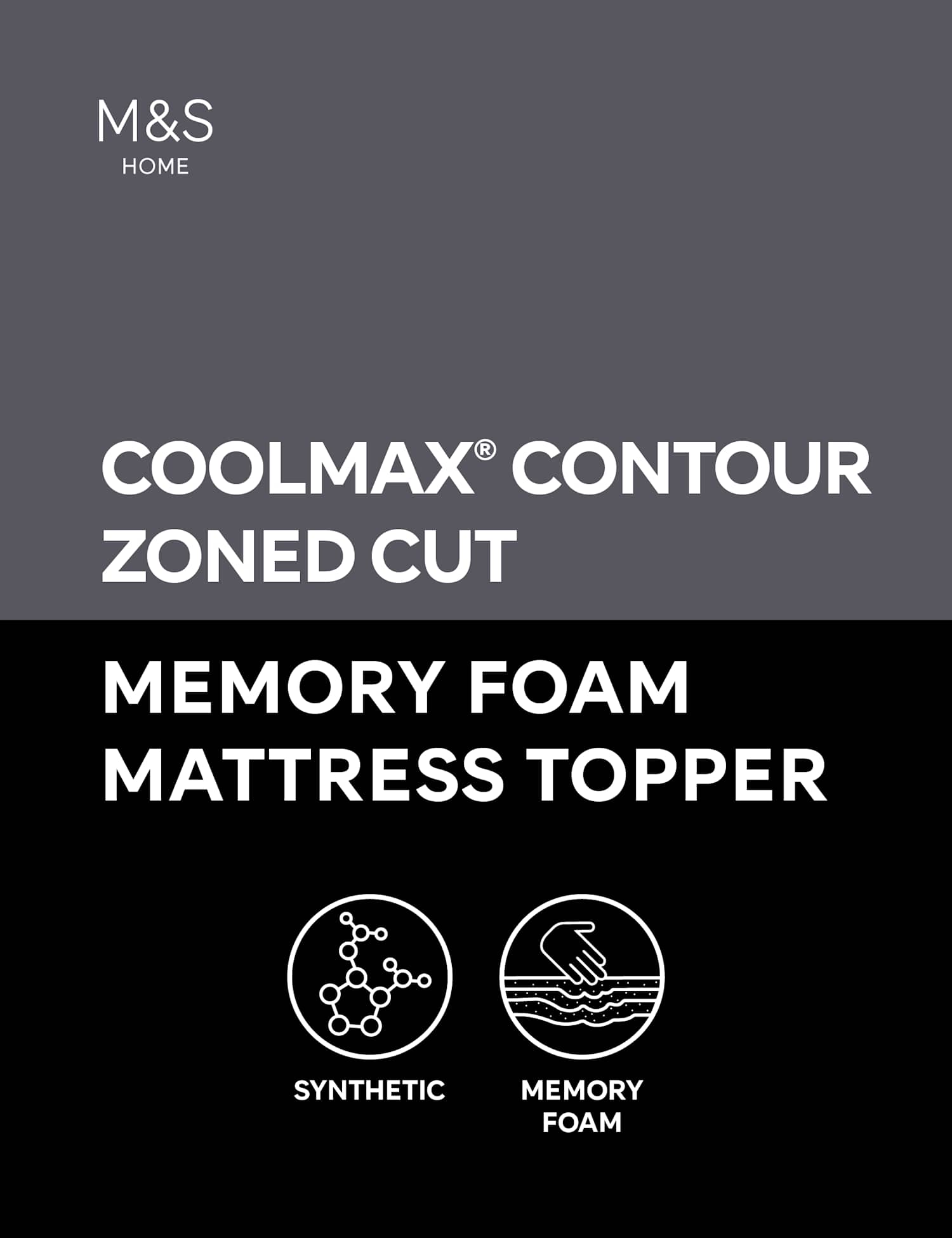 M&S Contour Memory Foam Mattress Topper White
