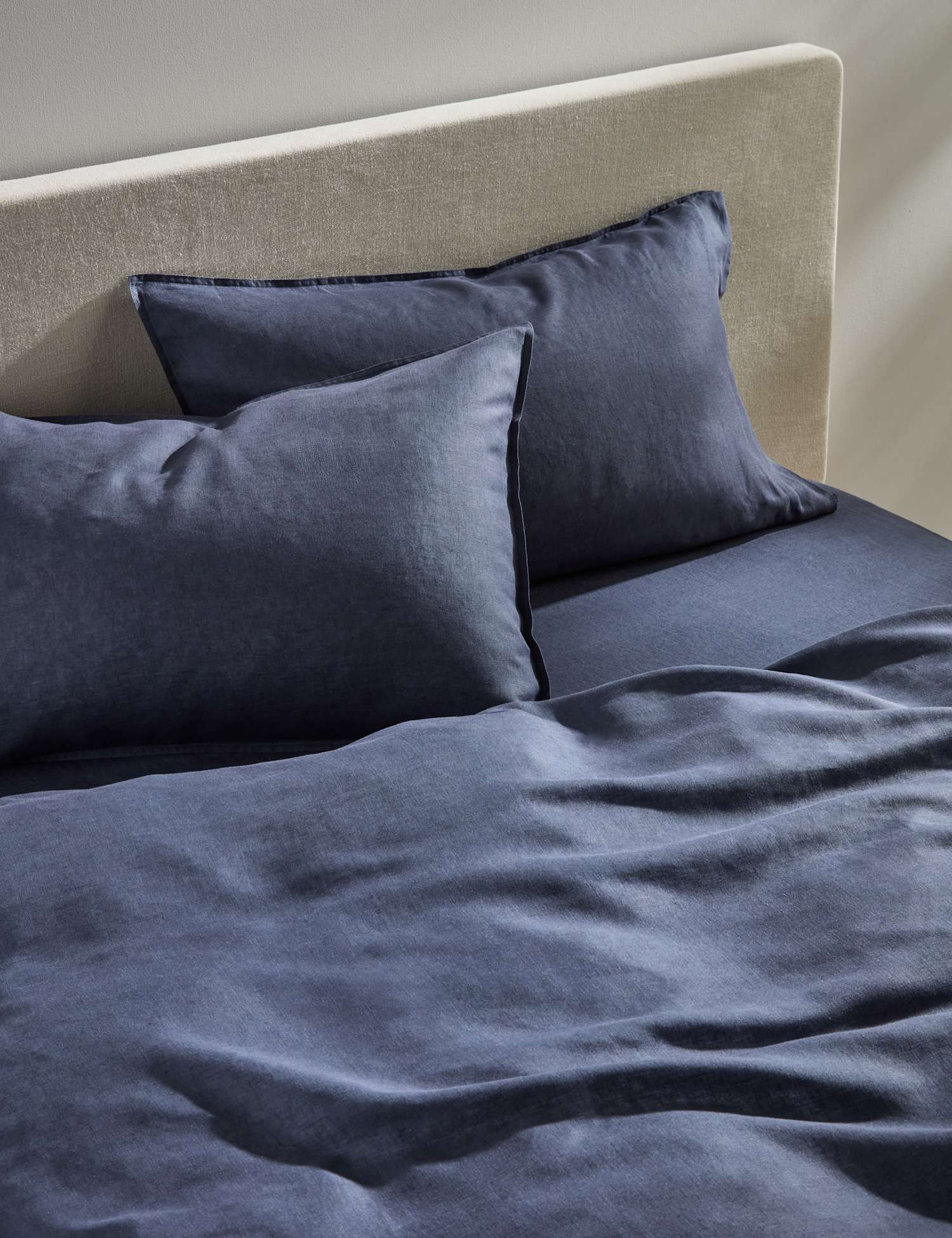 M&S Pure Linen Bedding Set Navy