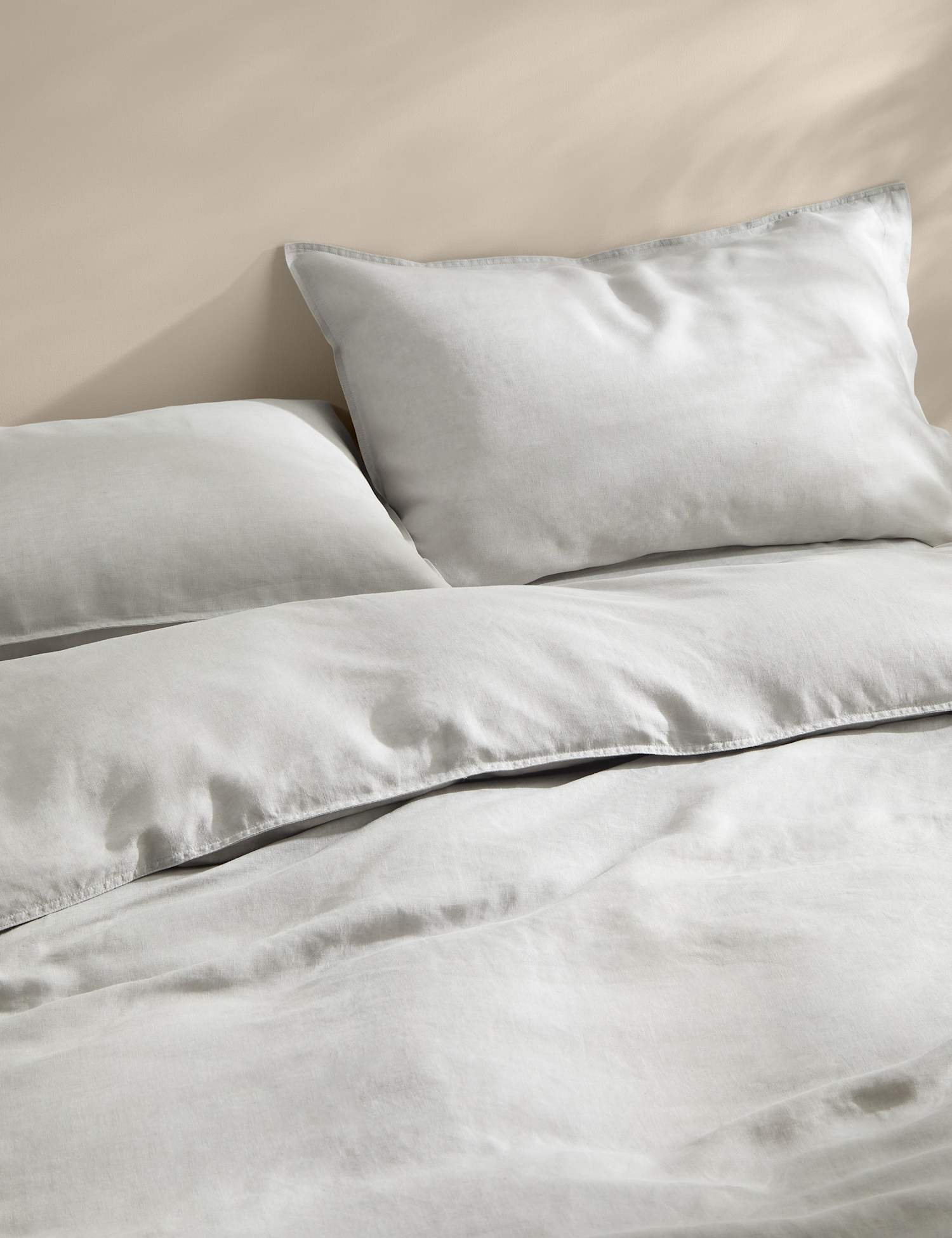 M&S Pure Linen Bedding Set Silver Grey
