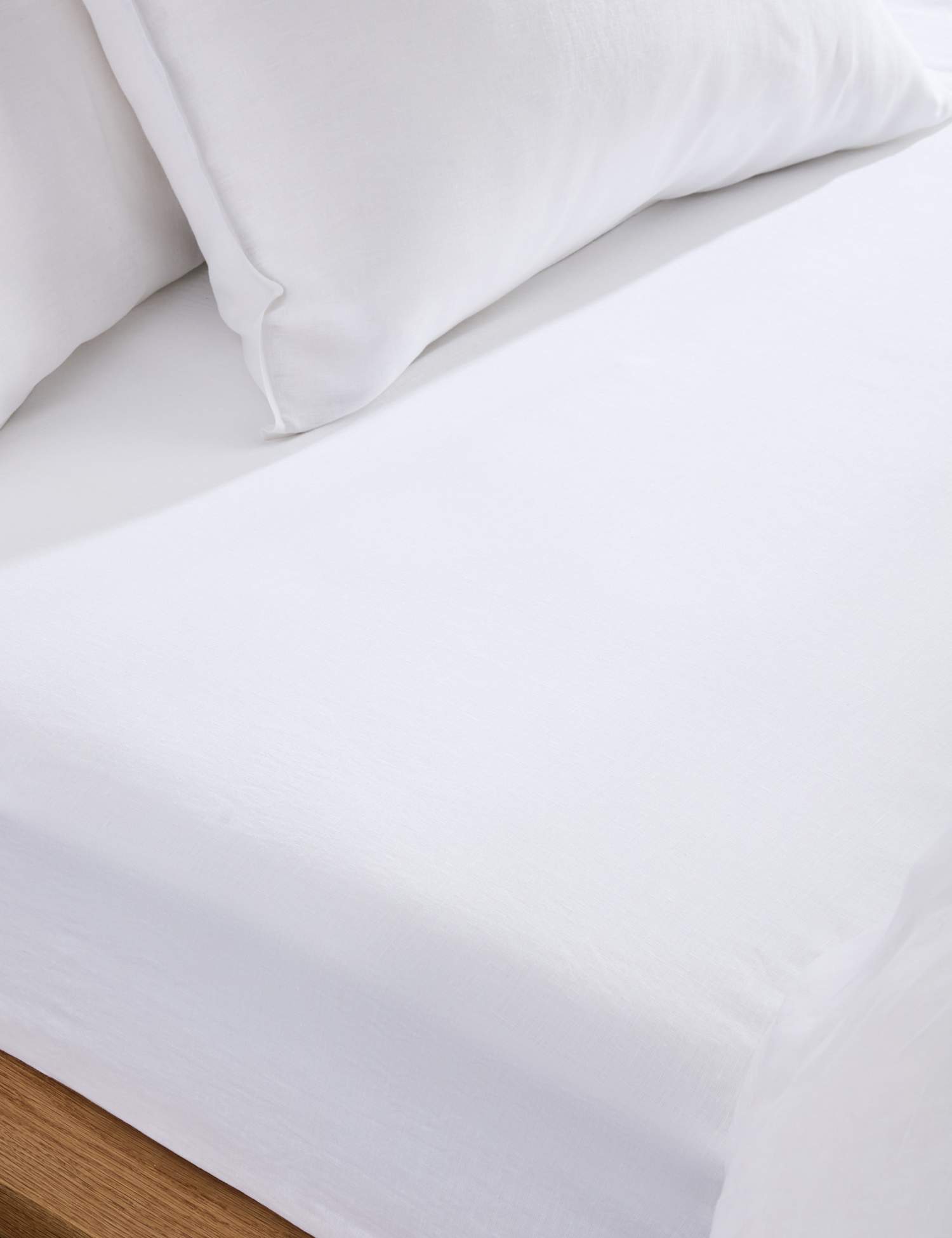 M&S Pure Linen Deep Fitted Sheet White