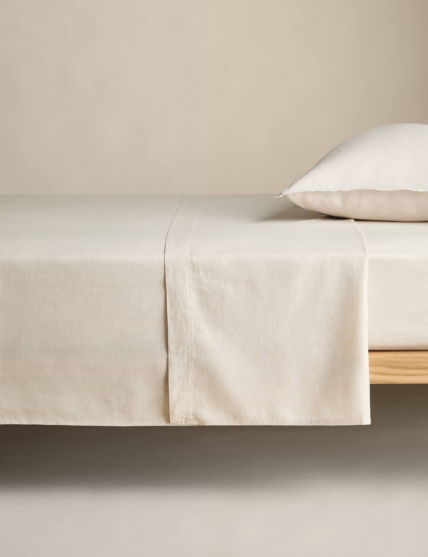 M&S Pure Linen Flat Sheet Natural