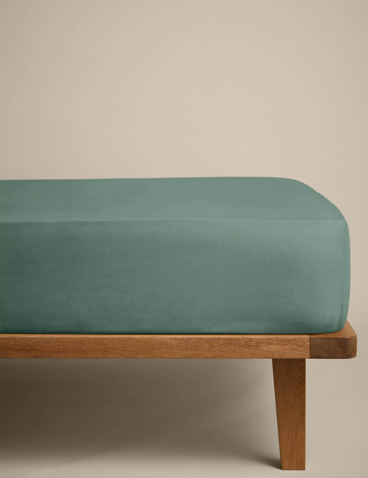 M&S Cotton Rich Fitted Sheet Smokey Green