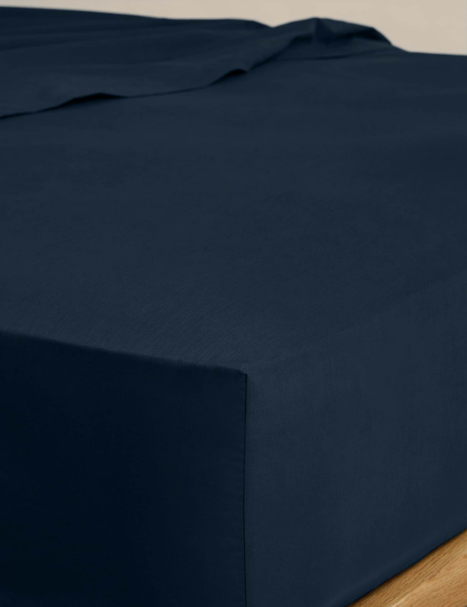 M&S Cotton Rich Deep Fitted Sheet Navy