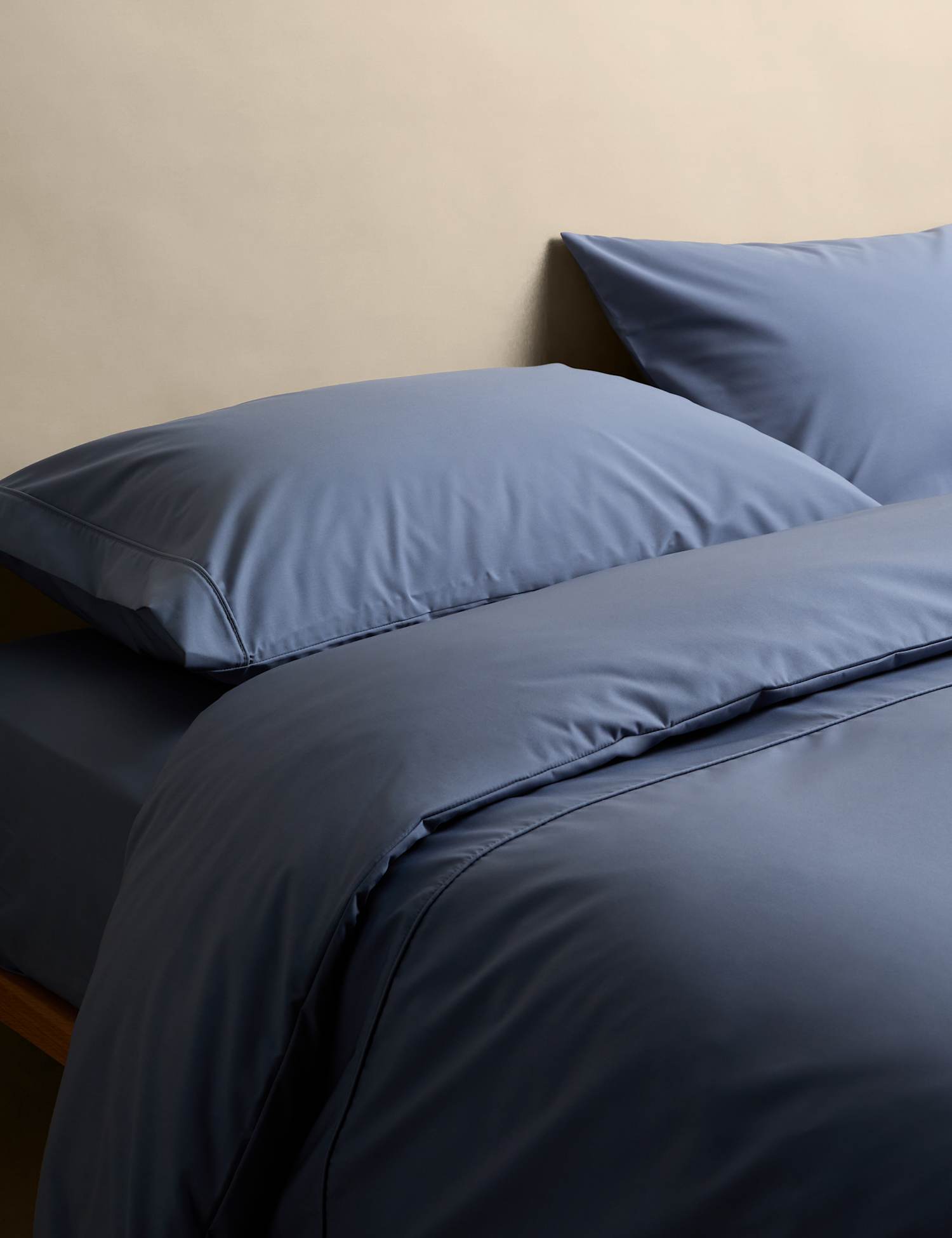 M&S Egyptian Cotton 230 Thread Count Bedding Set Slate Blue