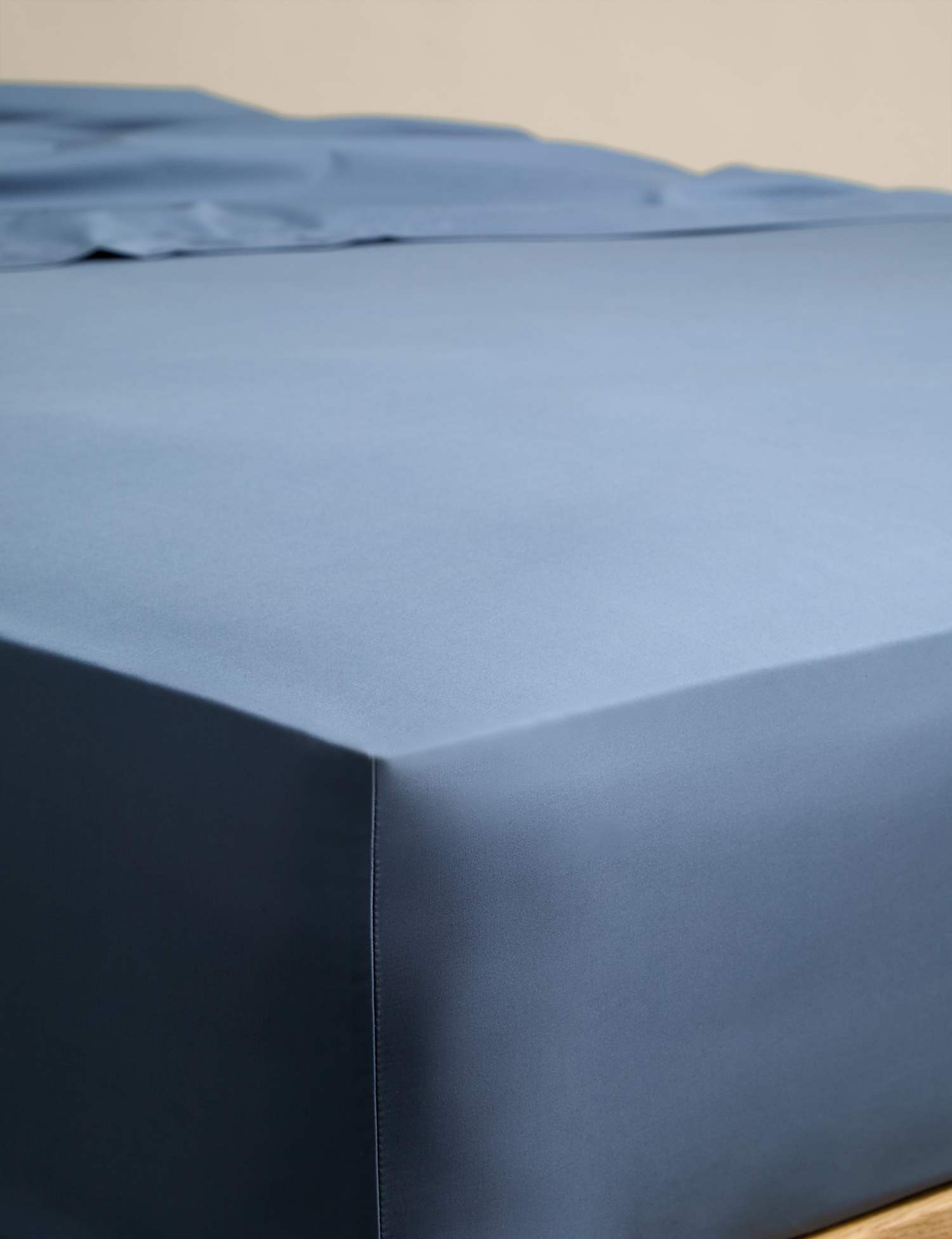 M&S Egyptian Cotton 230 Thread Count Fitted Sheet Slate Blue