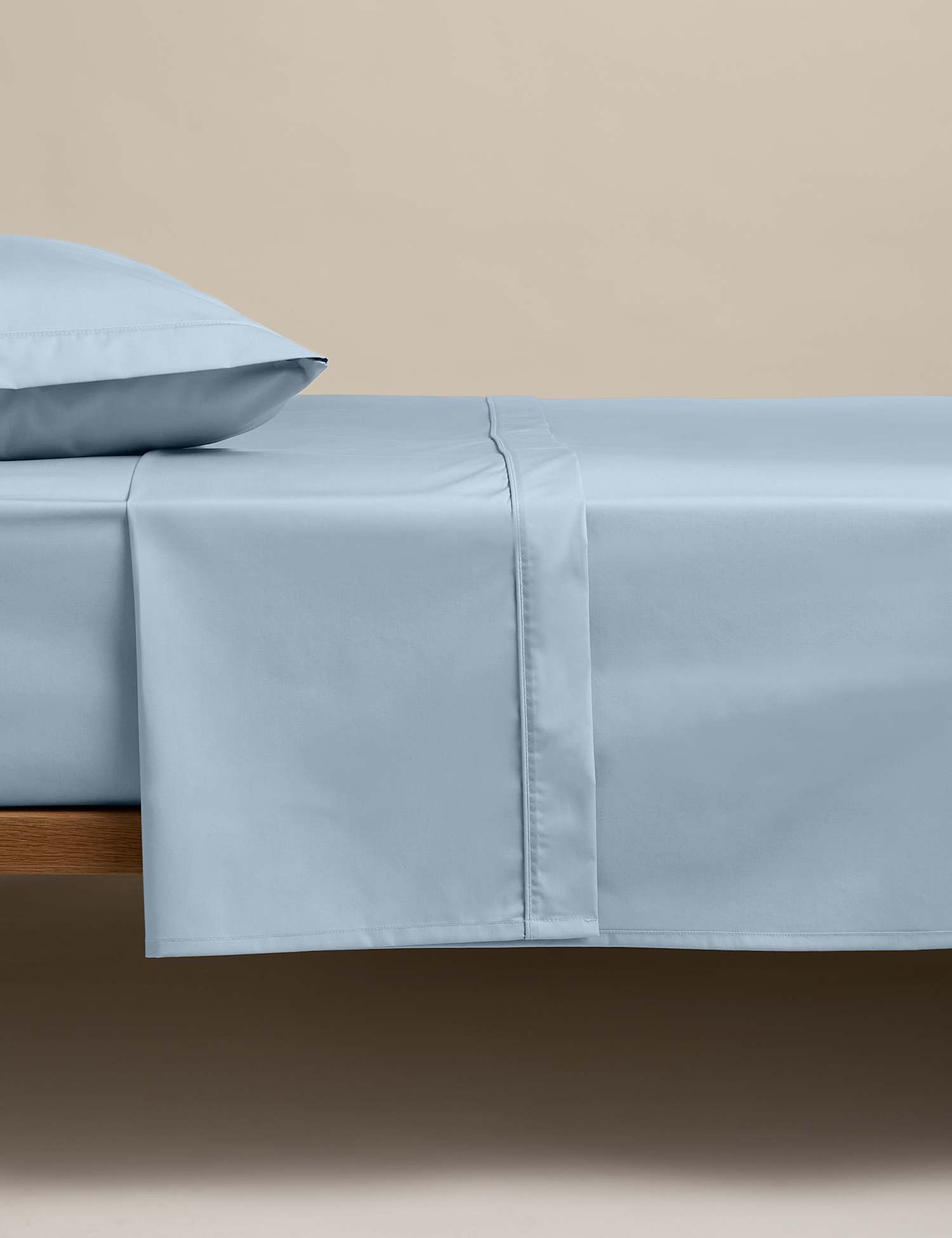 M&S Egyptian Cotton 230 Thread Count Flat Sheet Dusty Blue
