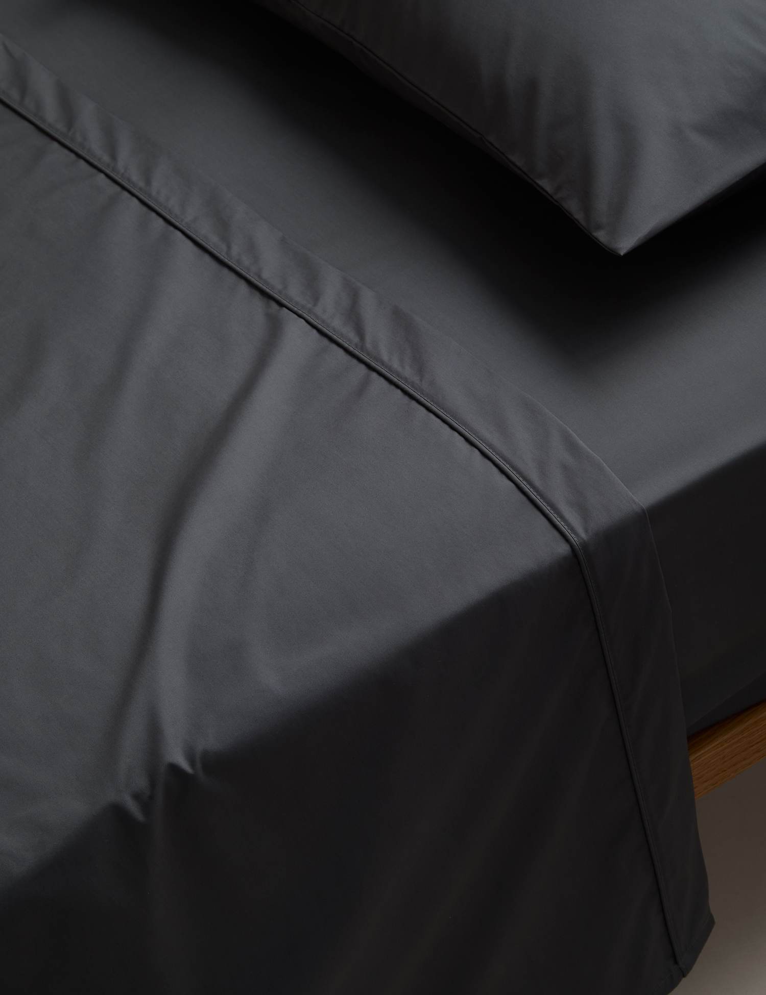 M&S Egyptian Cotton 230 Thread Count Flat Sheet Charcoal