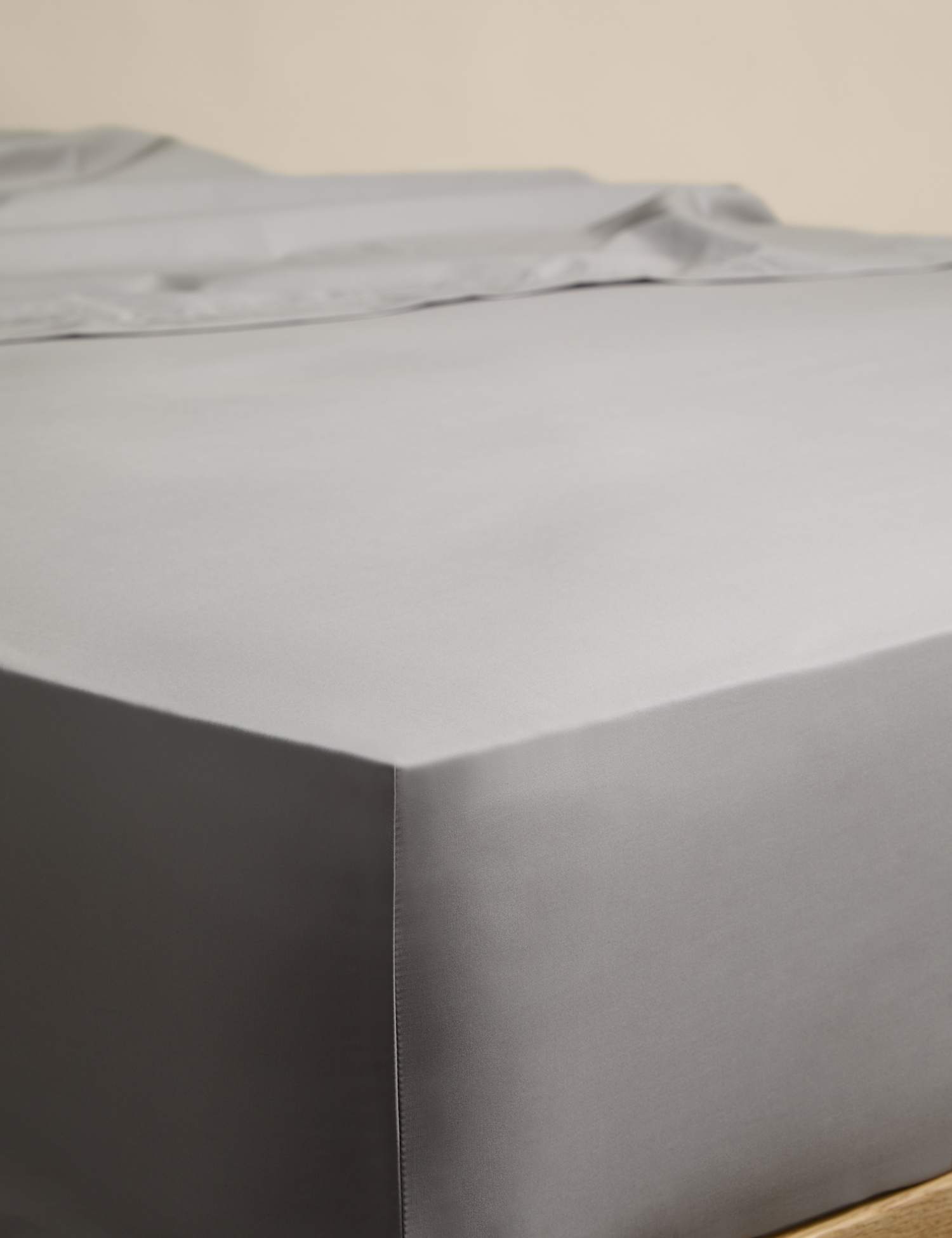 M&S Egyptian Cotton Deep Fitted Sheet Marble
