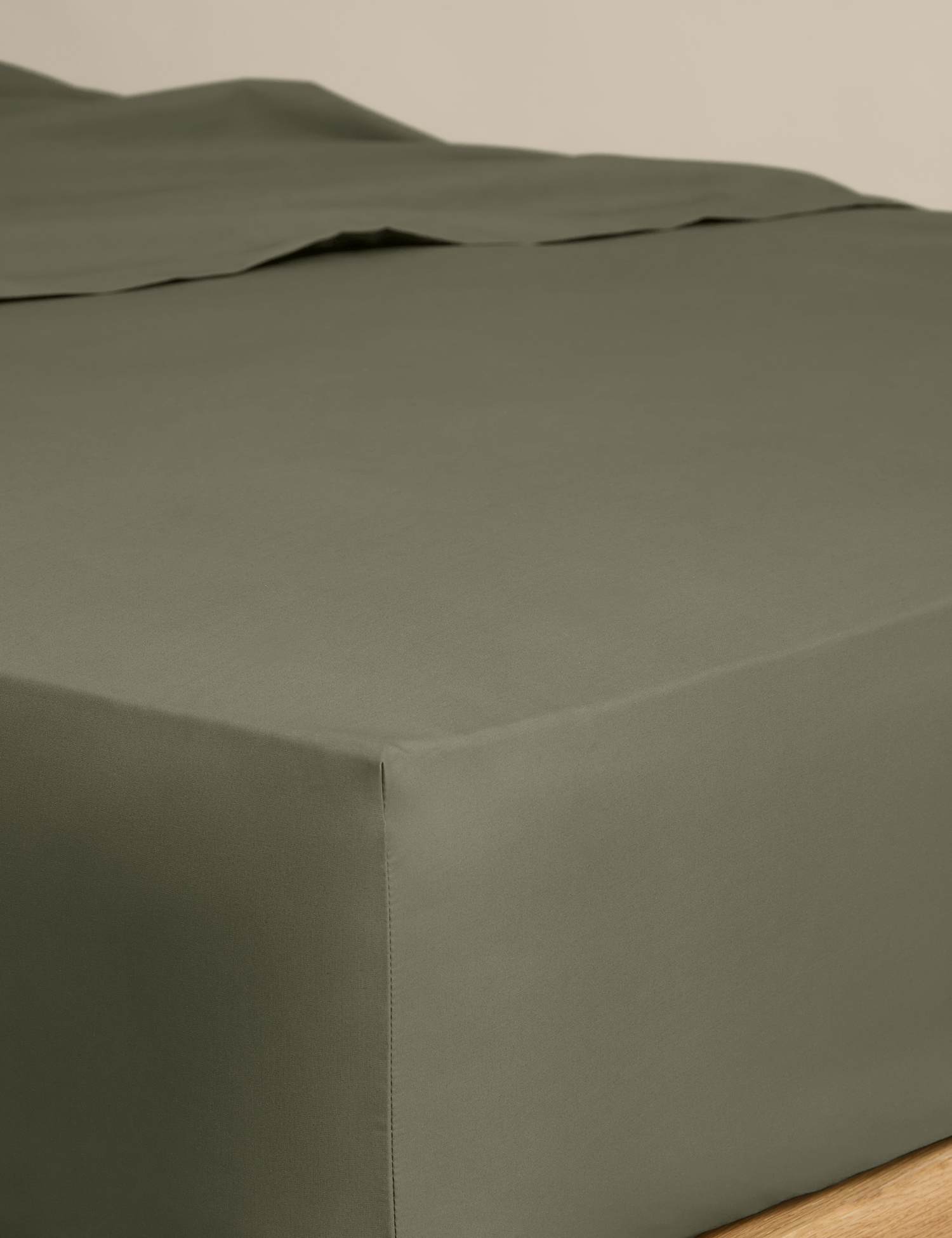 M&S Egyptian Cotton Deep Fitted Sheet Khaki