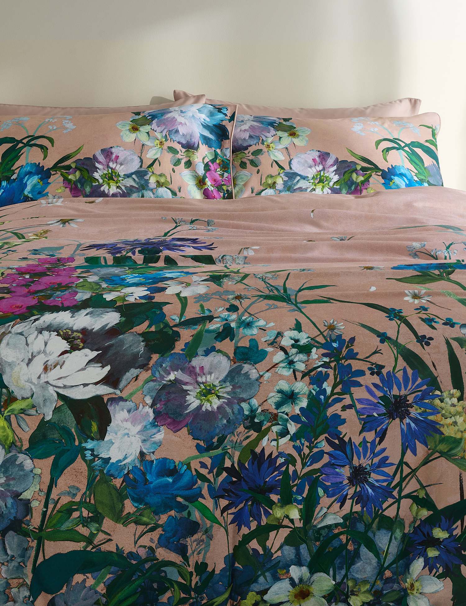 M&S Sateen Wild Meadow Pink Bedding Set Pink Mix