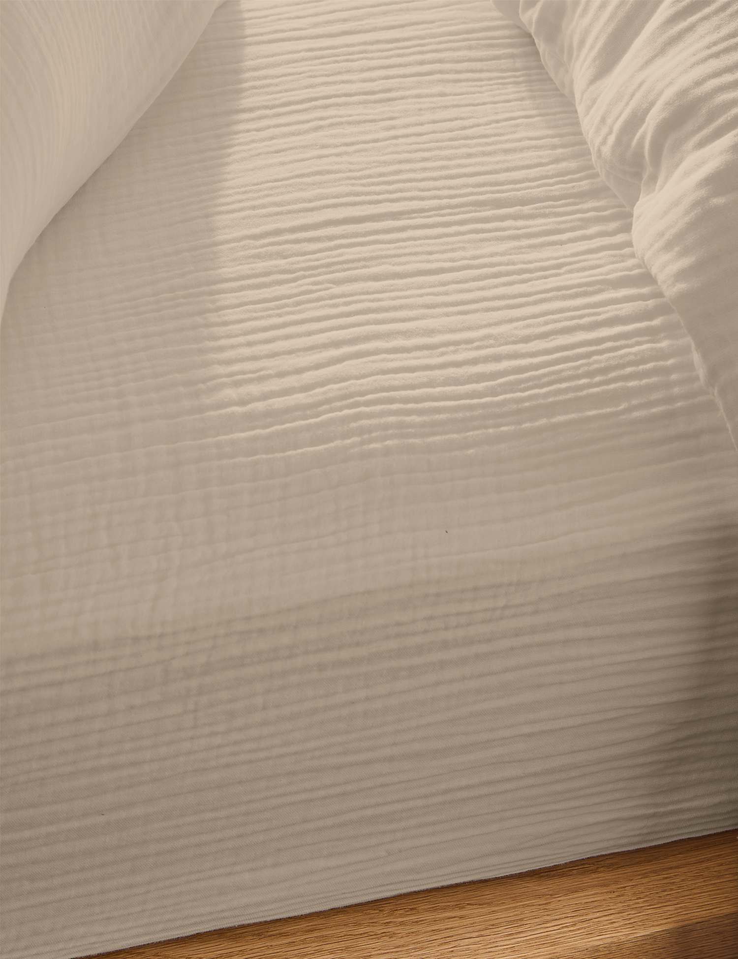 M&S Pure Cotton Muslin Deep Fitted Sheet Sand