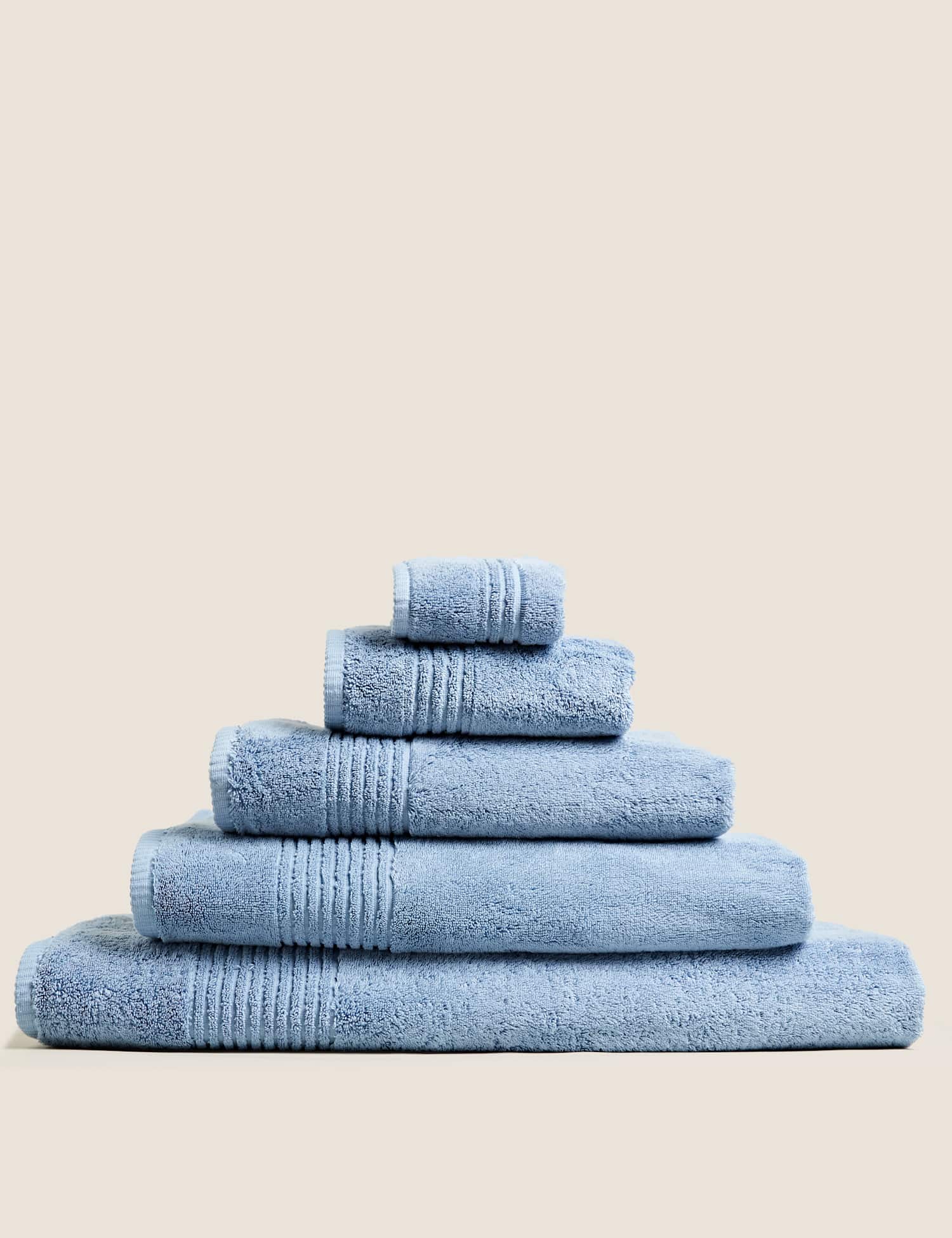 M&S Set of 2 Egyptian Cotton Towels Denim