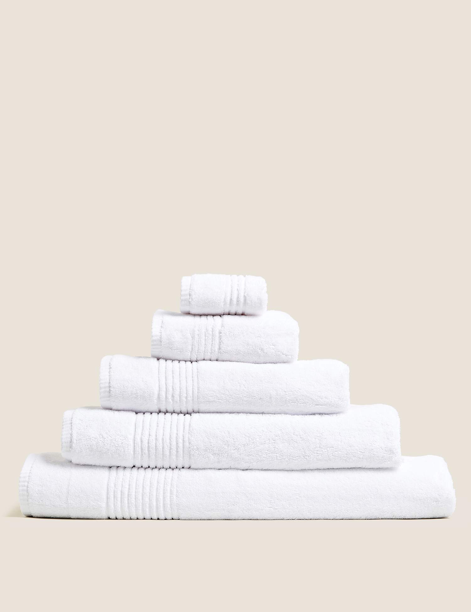 M&S Set of 2 Egyptian Cotton Towels White