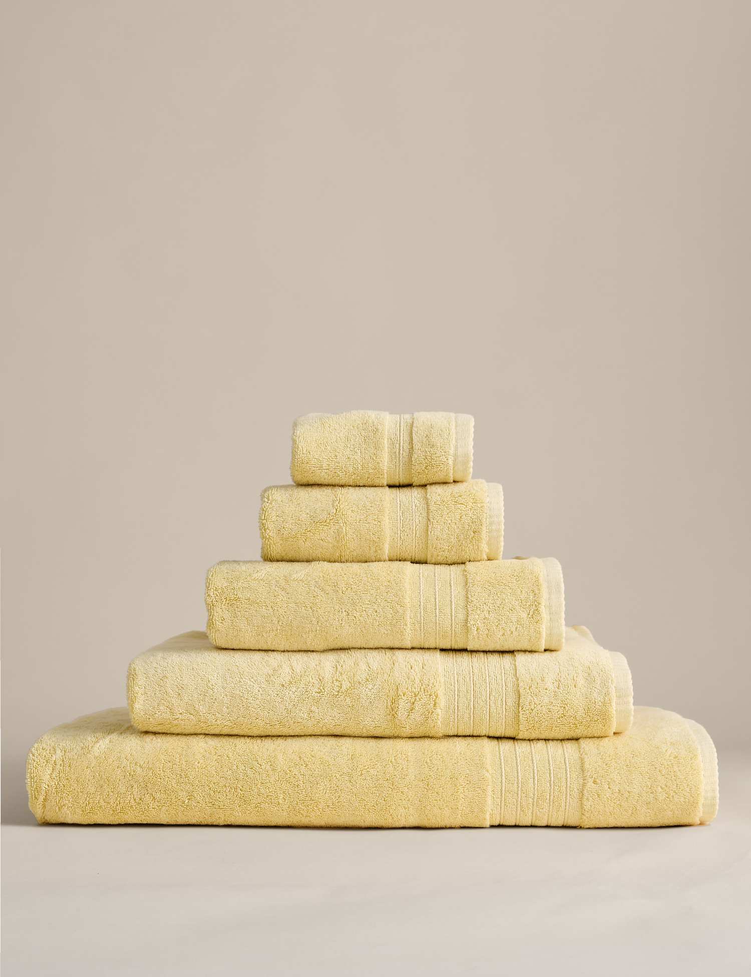 M&S Egyptian Cotton Towel Pale Yellow