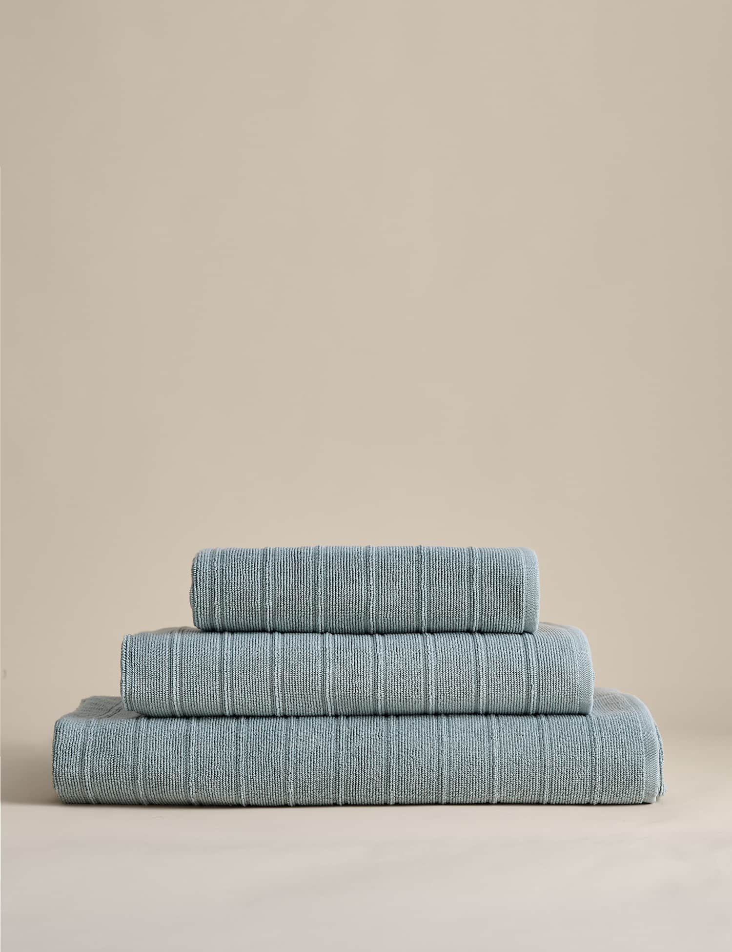 M&S Egyptian Cotton Striped Towel Seafoam
