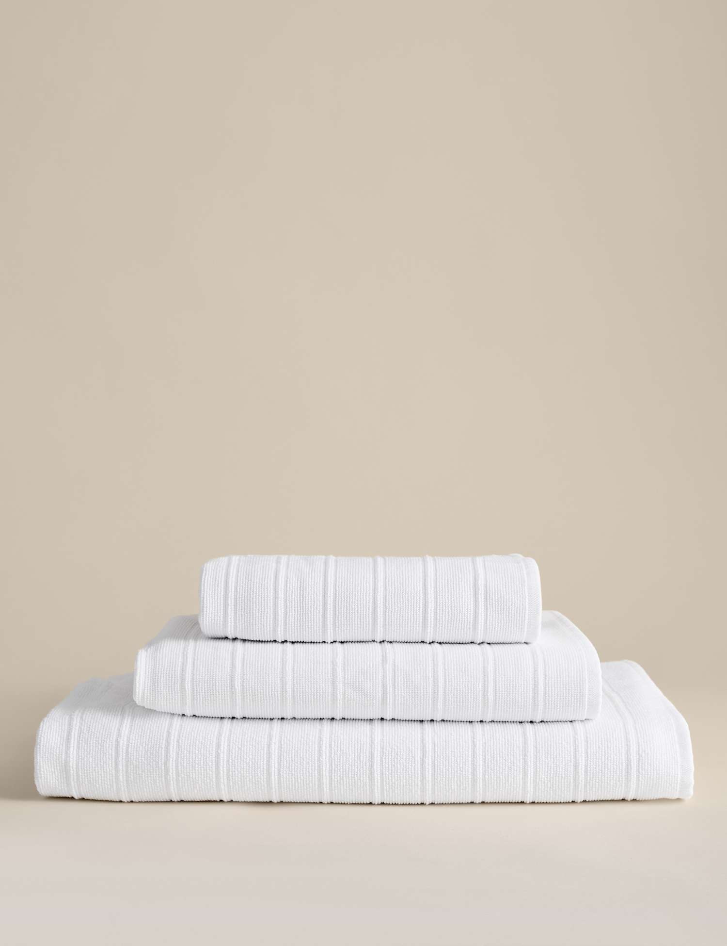 M&S Egyptian Cotton Striped Towel White