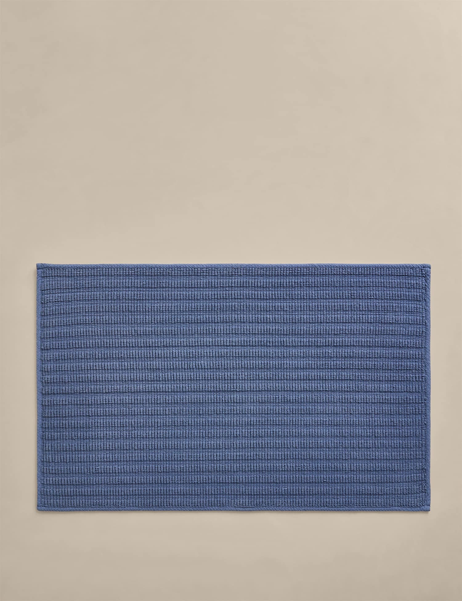 M&S Pure Cotton Ribbed Woven Bath Mat Denim