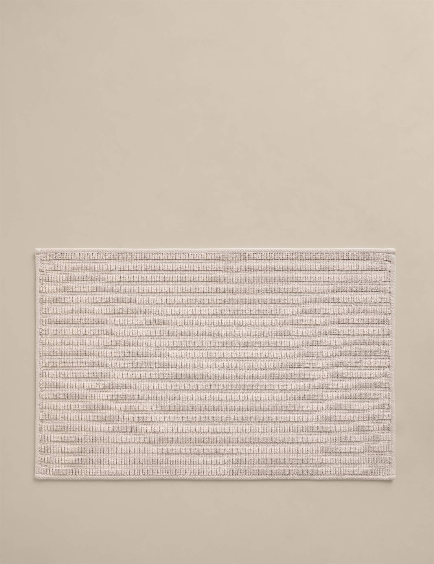 M&S Pure Cotton Ribbed Woven Bath Mat Linen