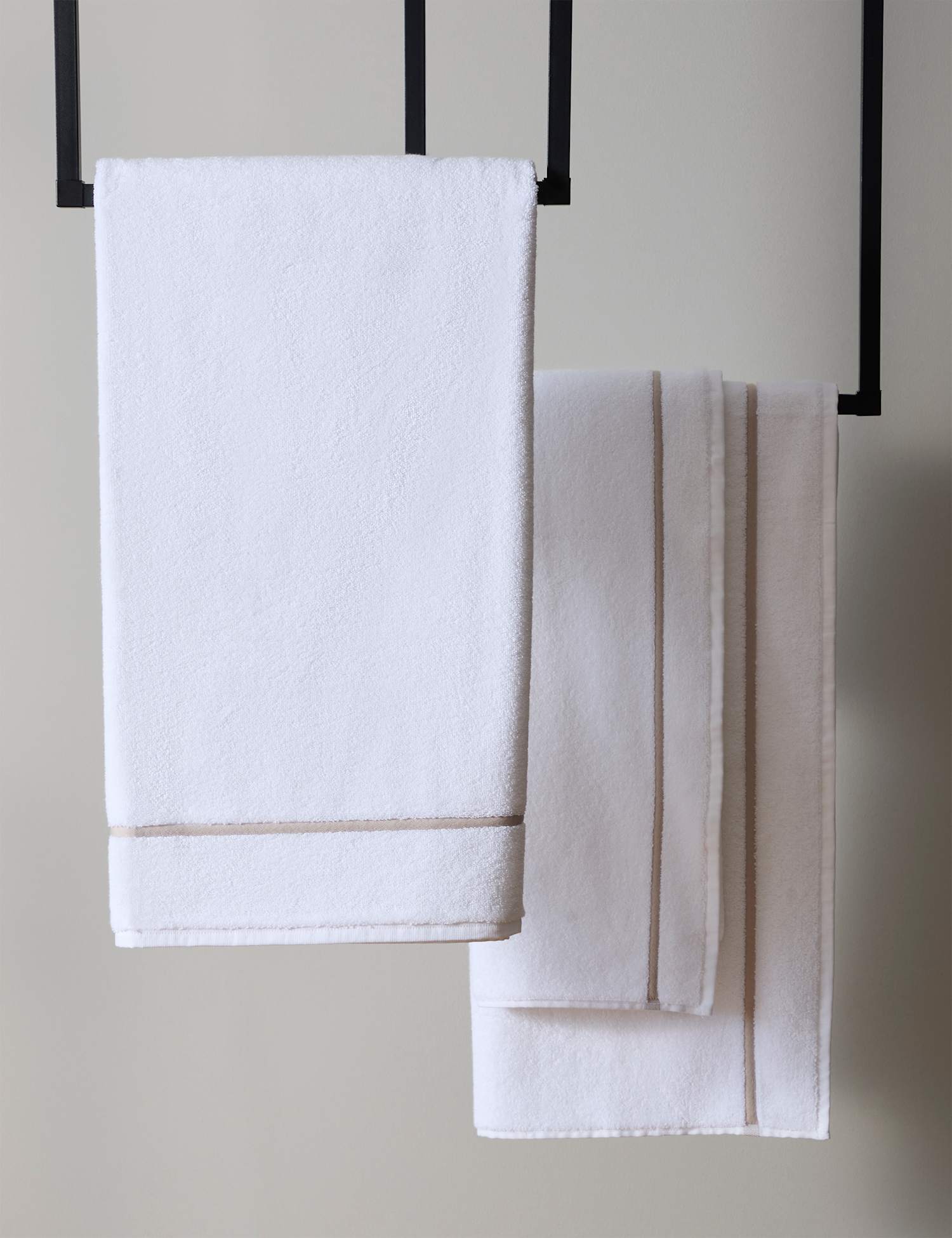 M&S X Kelly Hoppen Beretta Stitch Towel Taupe Mix