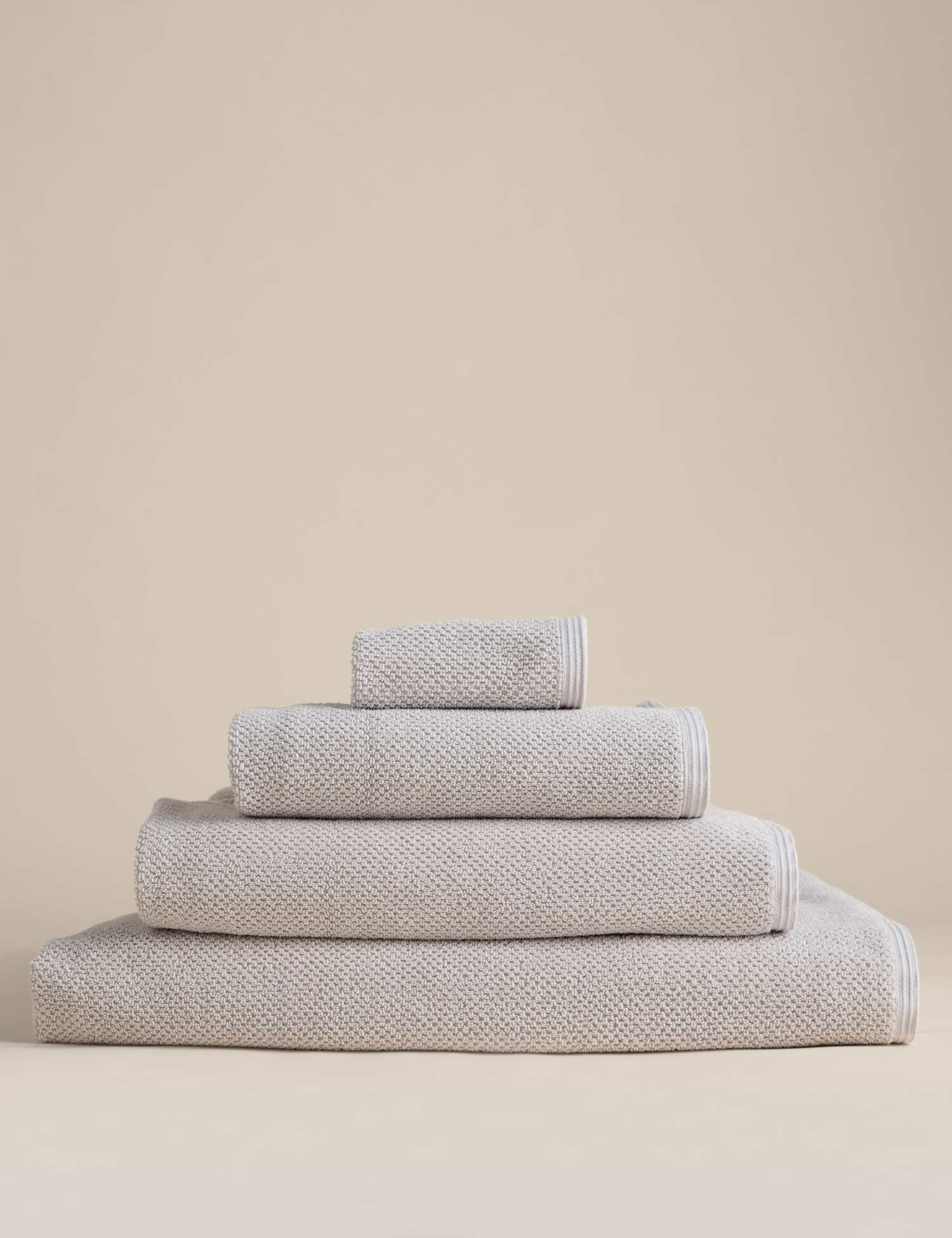 M&S Pure Cotton Rice Weave Bath Towel Dove