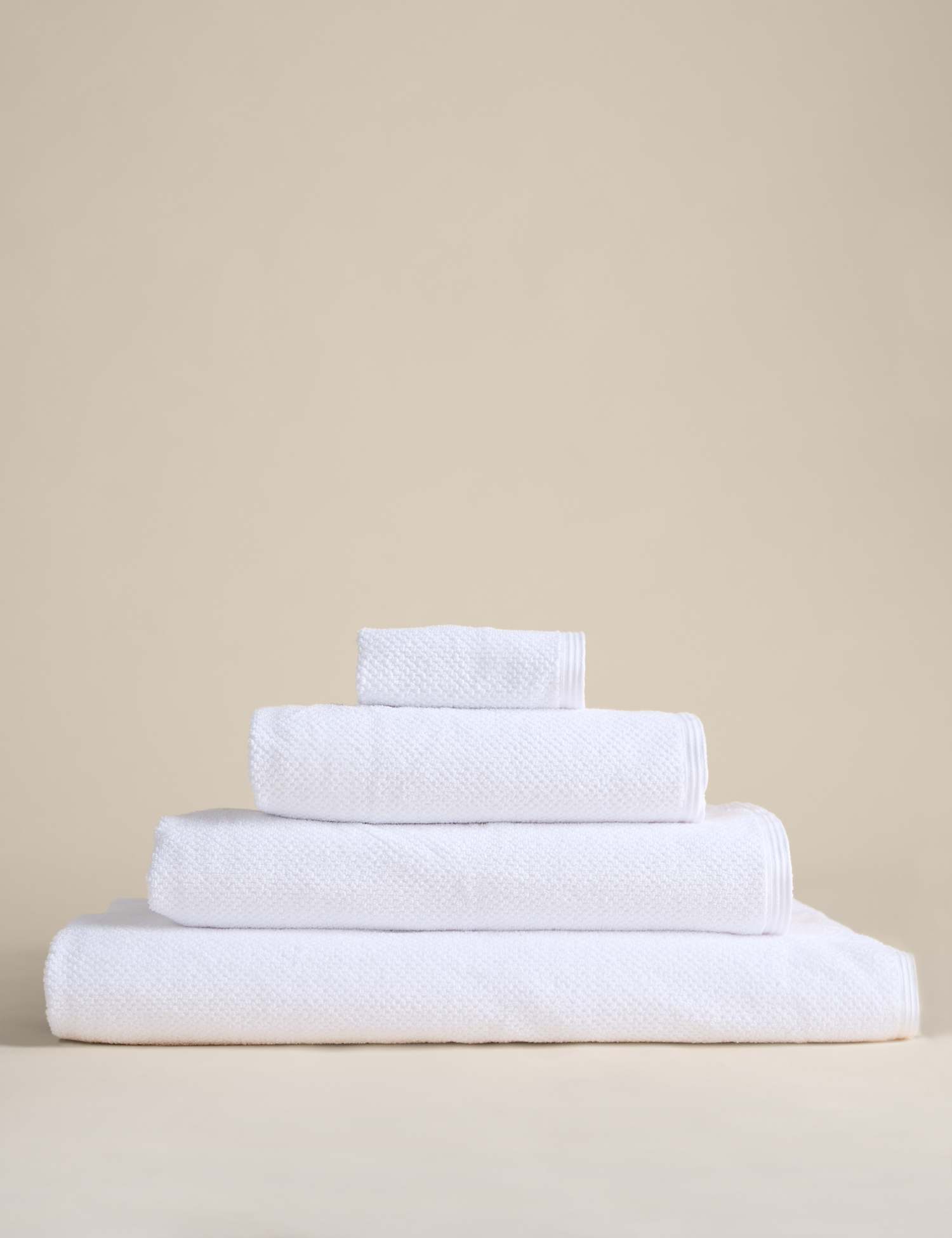 M&S Pure Cotton Rice Weave Bath Towel White