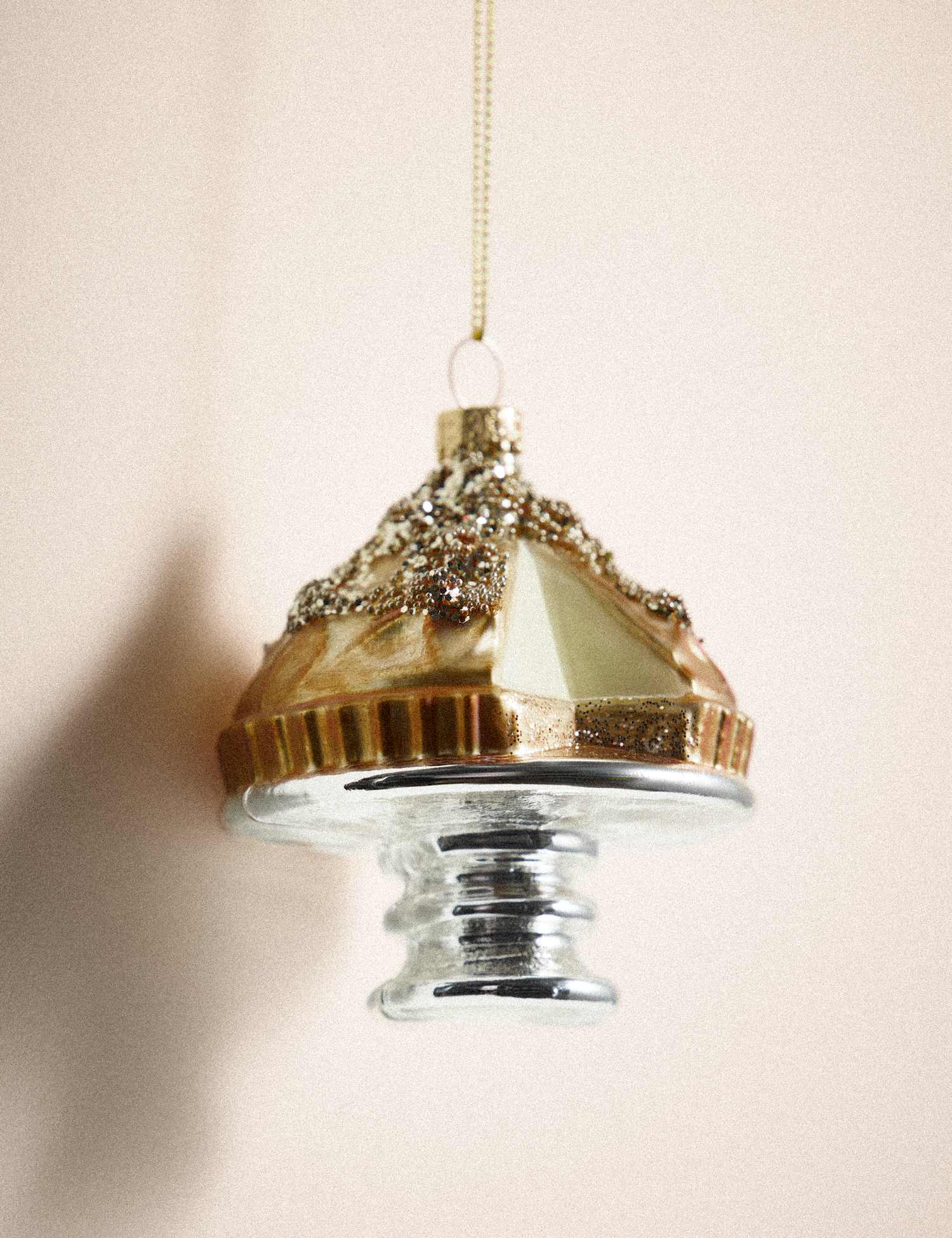 M&S Lemon Meringue Beaded Glass Bauble Yellow Mix