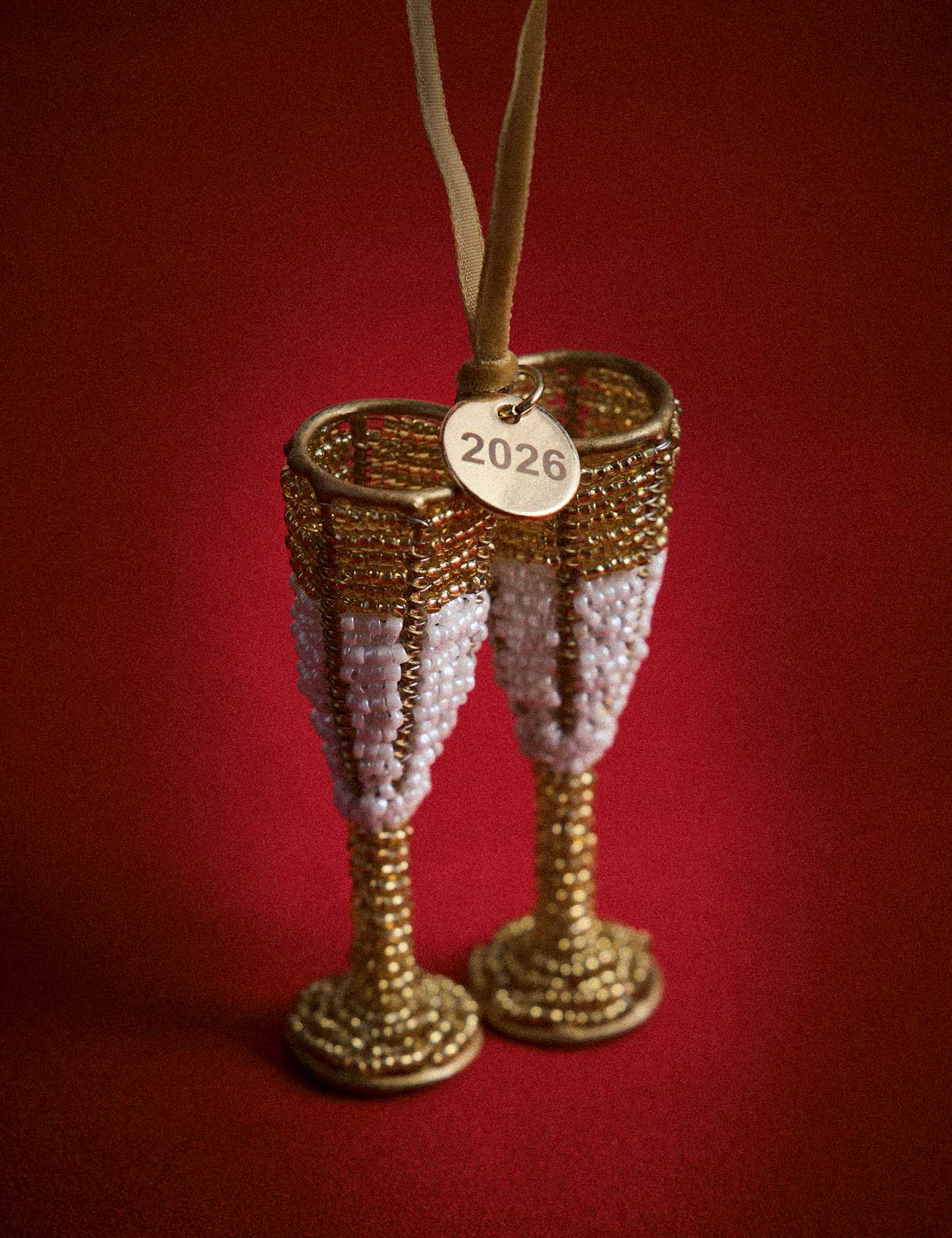 M&S Beaded Appliqu� Hanging Engagement Decoration Gold Mix