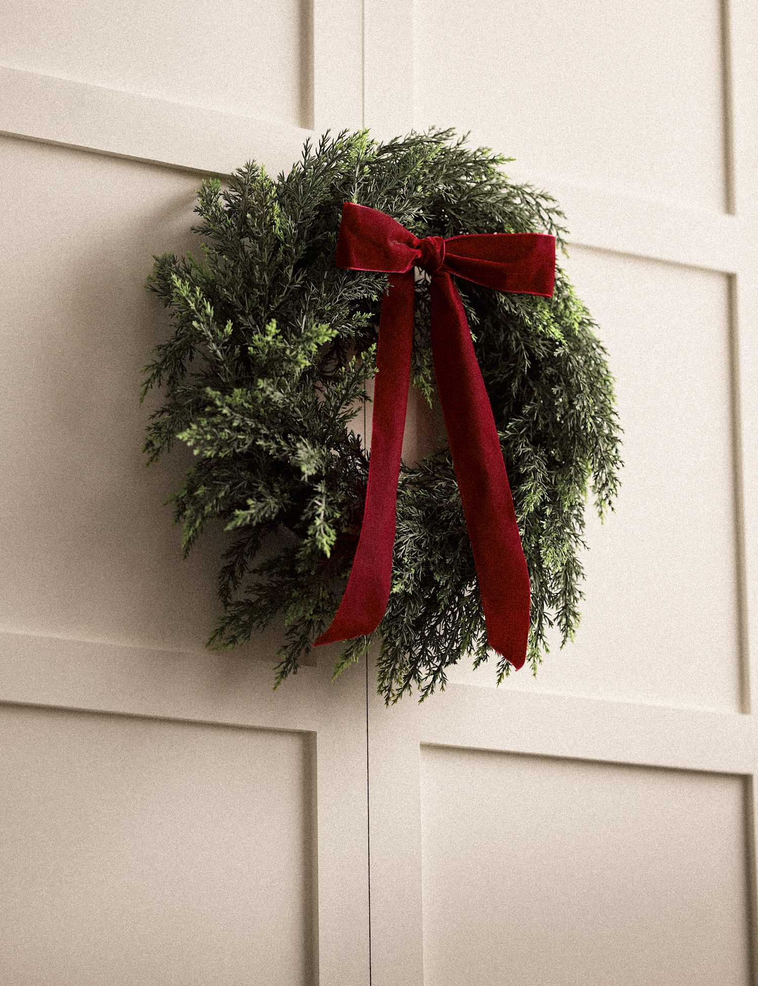 M&S Plain Bow Wreath Green Mix