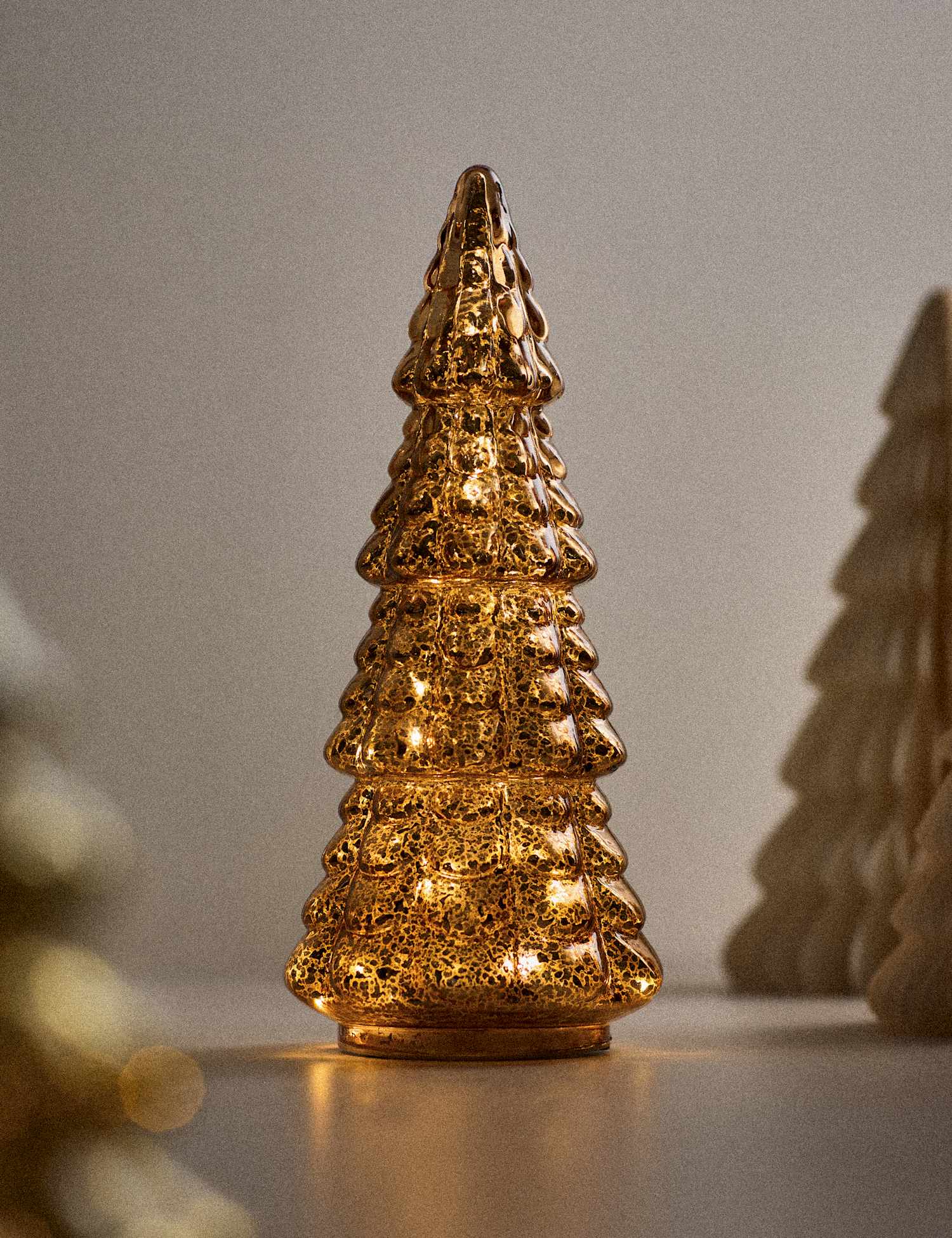 M&S Light Up Glass Bronze Tree Room Decoration Bronze
