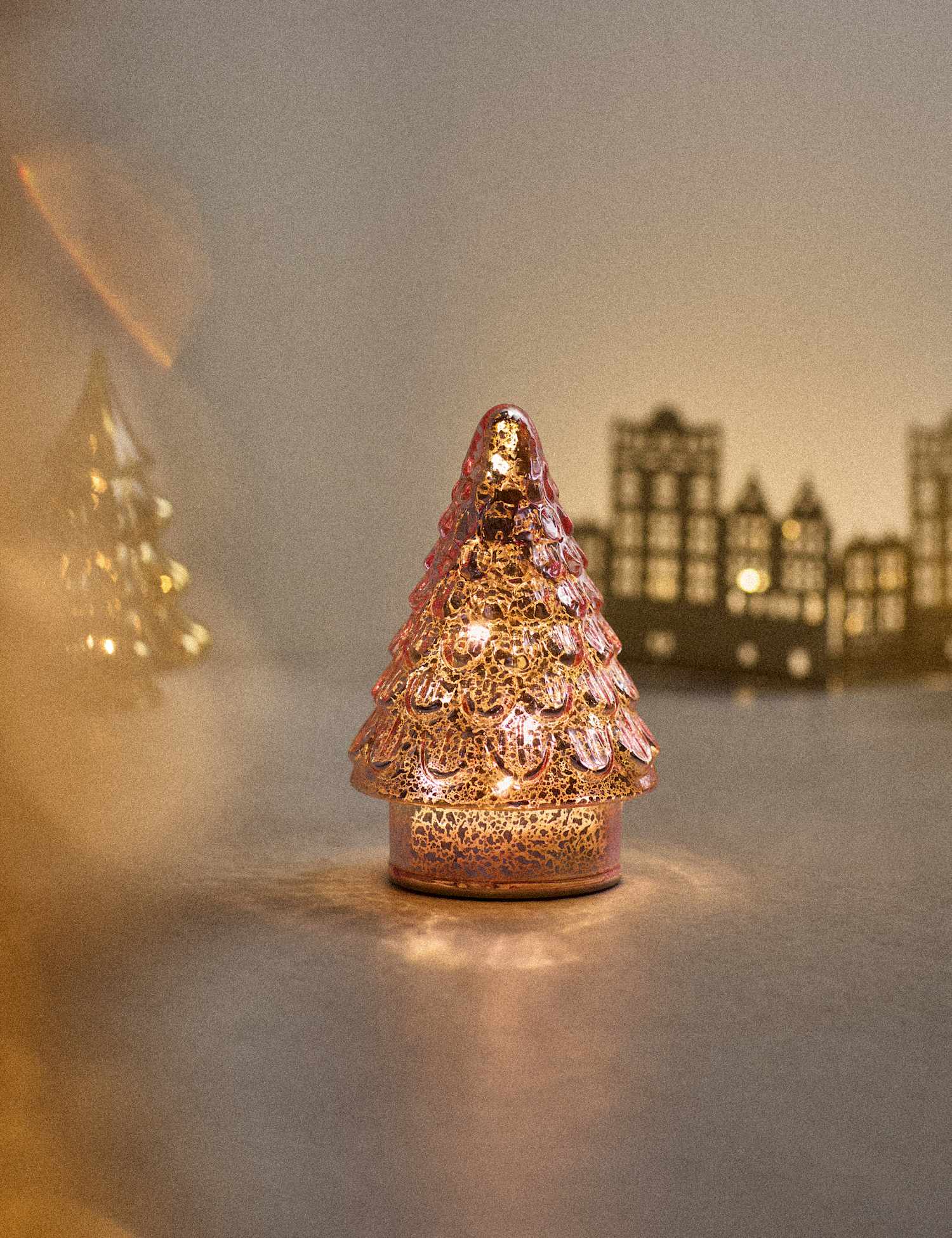 M&S Mercury Glass Light Up Tree Decoration Pink
