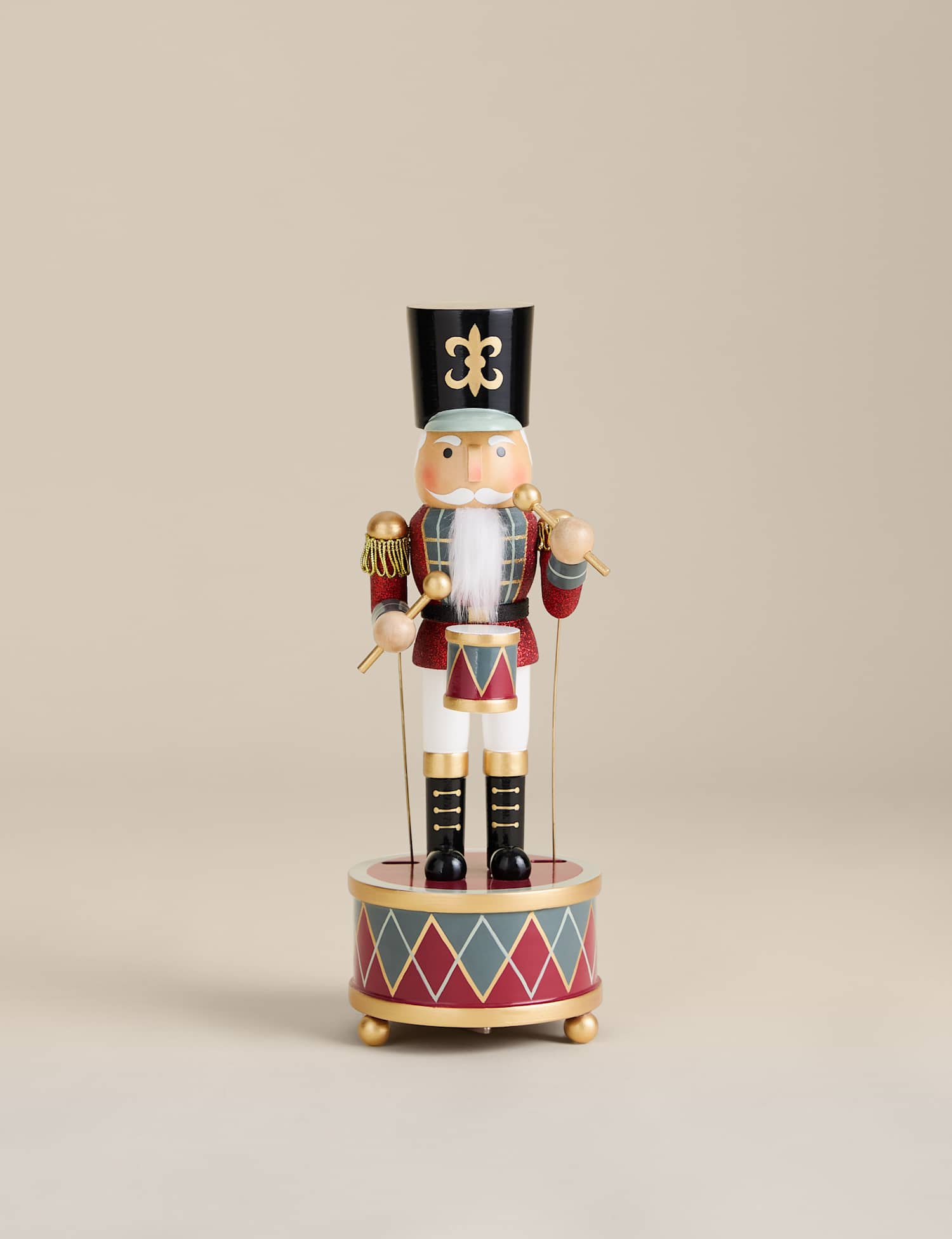 M&S Musical Drummer Nutcracker Red Mix