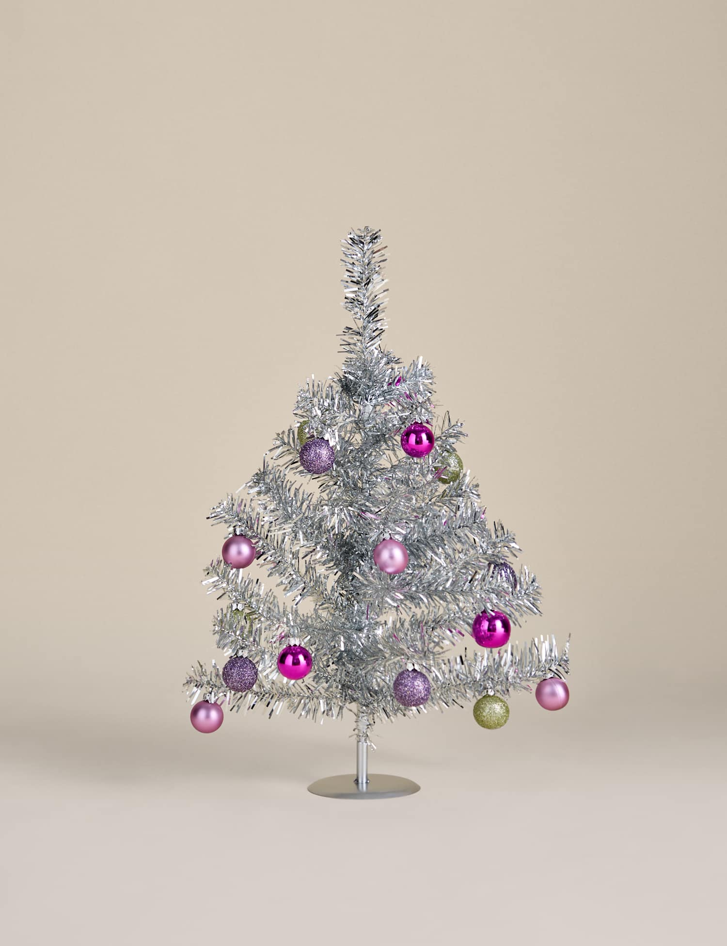 M&S Mini Dressed Tinsel Tree Silver Mix