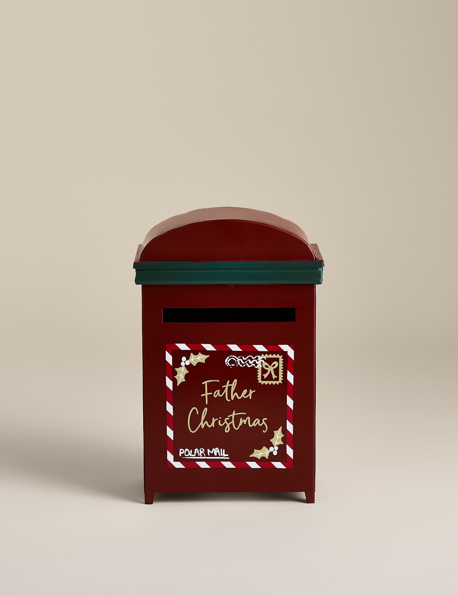 M&S Red Metal Postbox Room Ornament Red