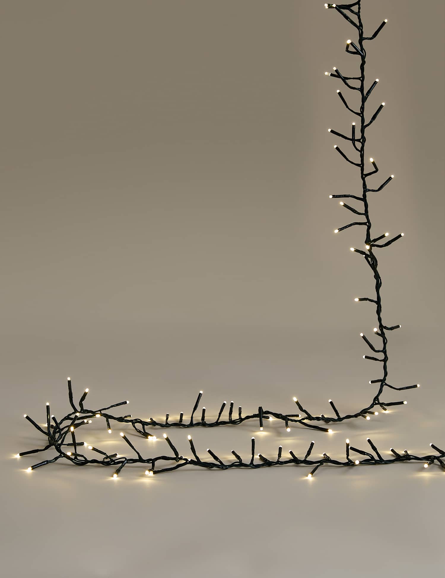 M&S 1000 Warm White Cluster Battery String Lights White