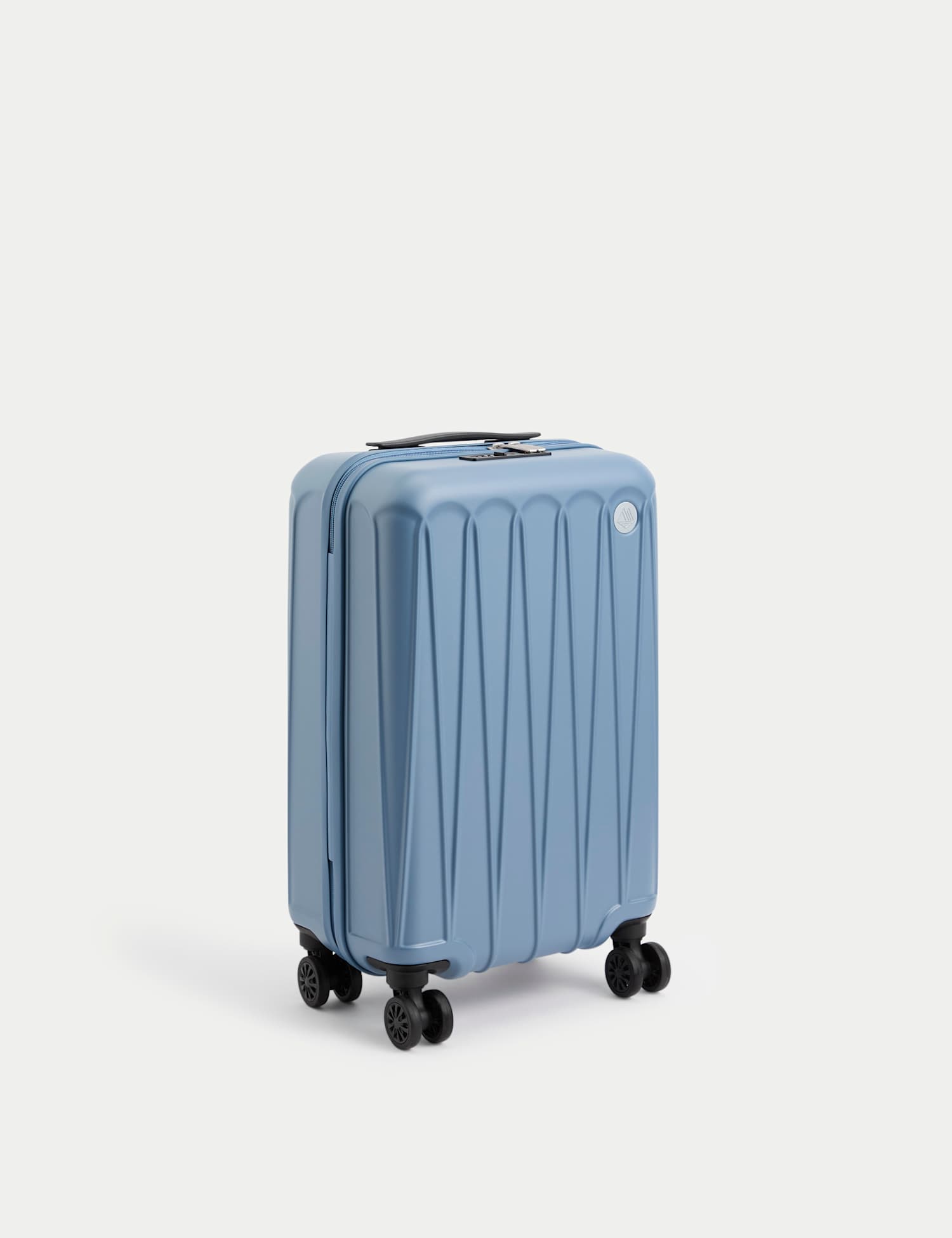 M&S Amalfi 4 Wheel Hard Shell Cabin Suitcase Blue