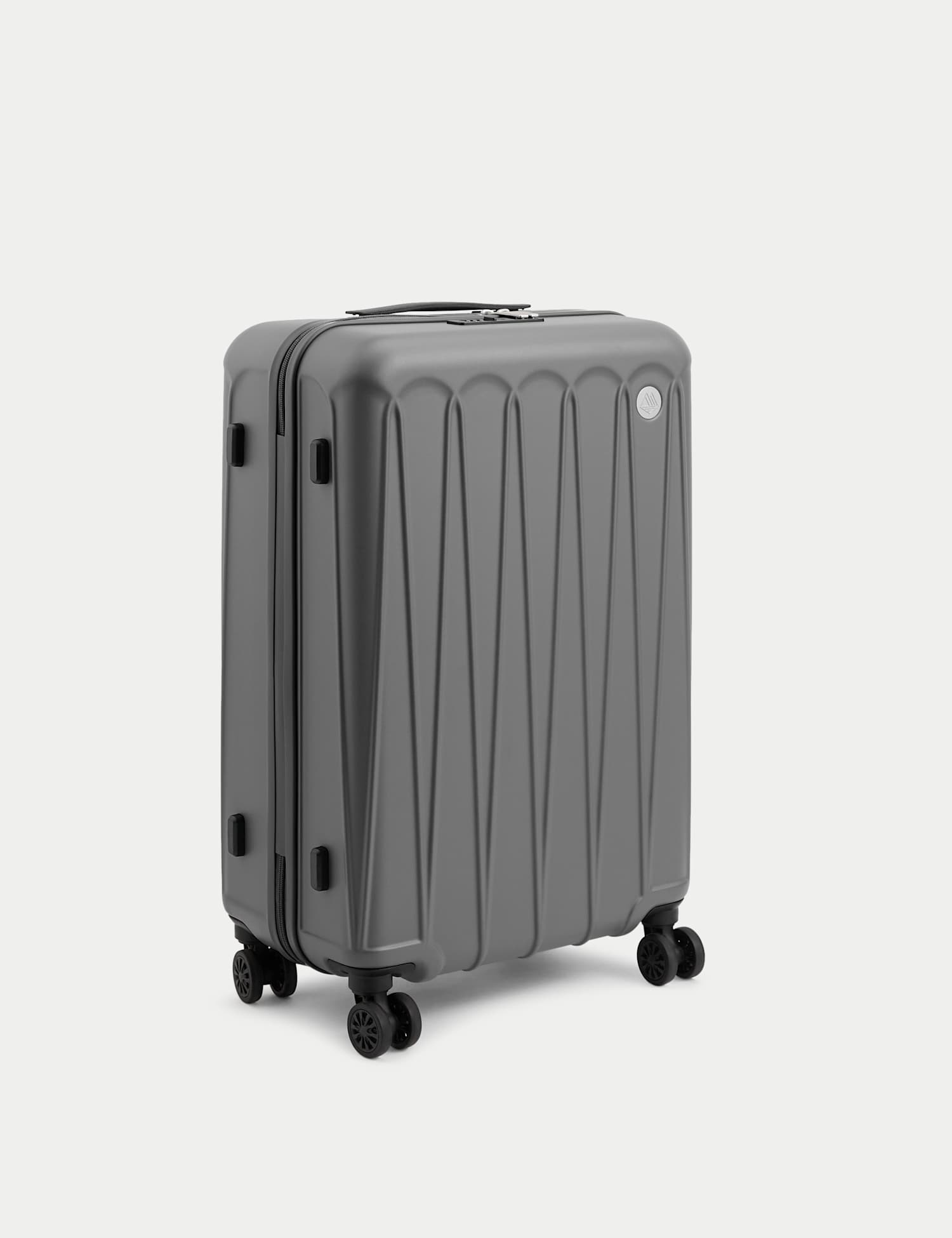 M&S Amalfi 4 Wheel Hard Shell Medium Suitcase Charcoal