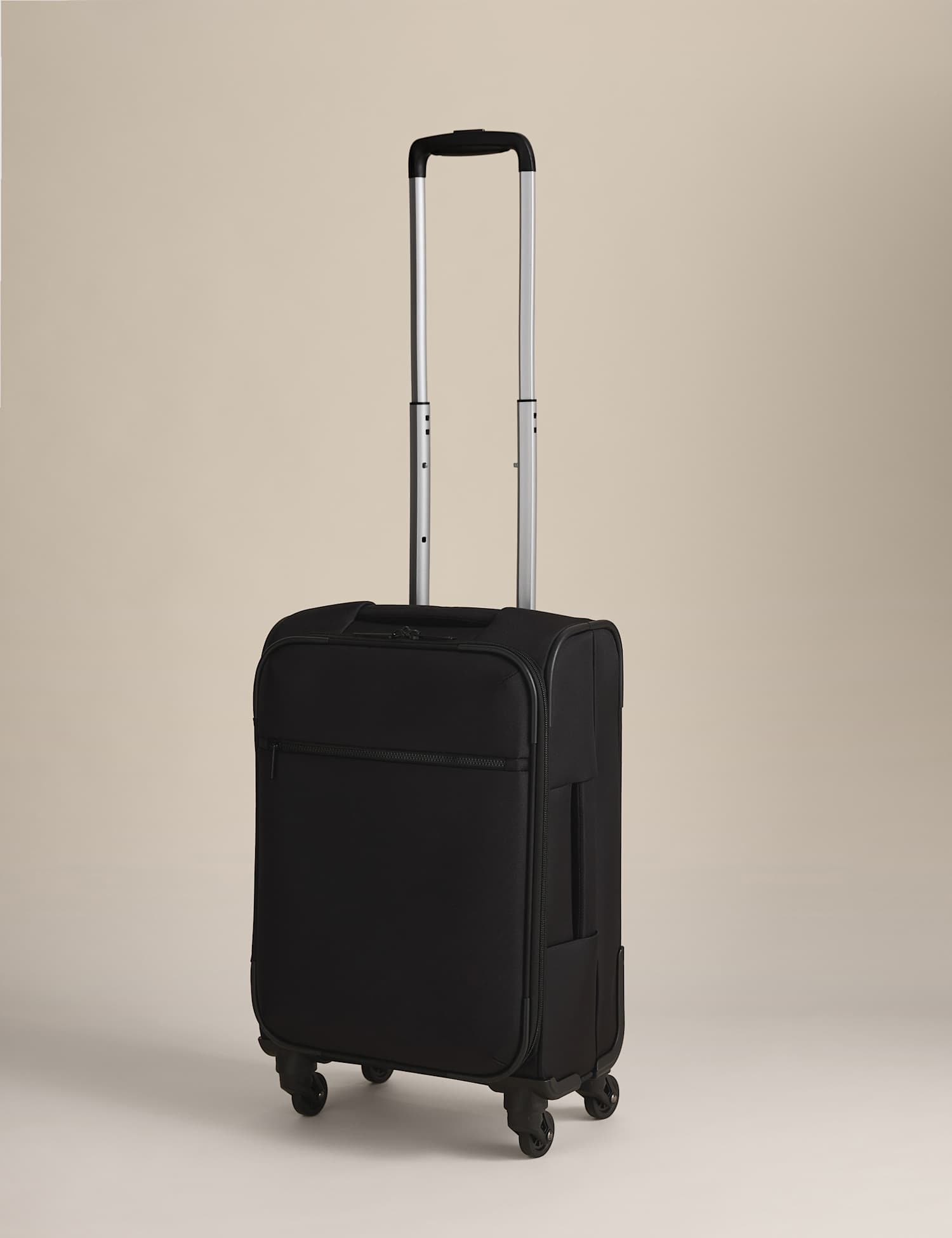 M&S Valletta 4 Wheel Soft Cabin Suitcase Black