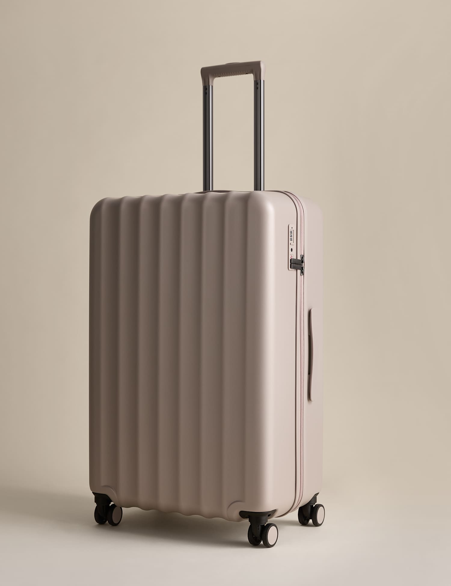M&S Mykonos 4 Wheel Hard Shell Large Suitcase Neutral