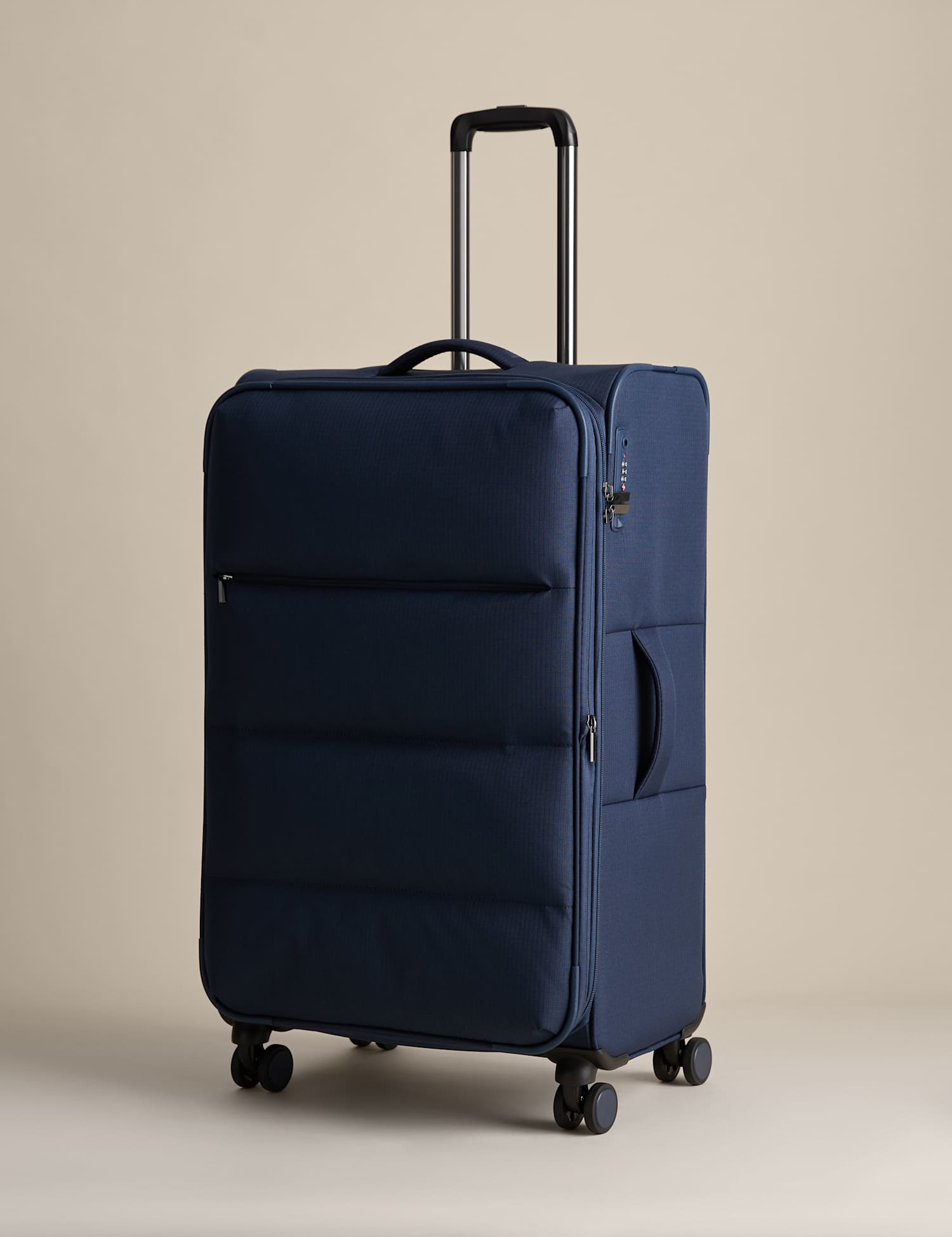 M&S Geneva 4 Wheel Soft Large Suitcase Navy