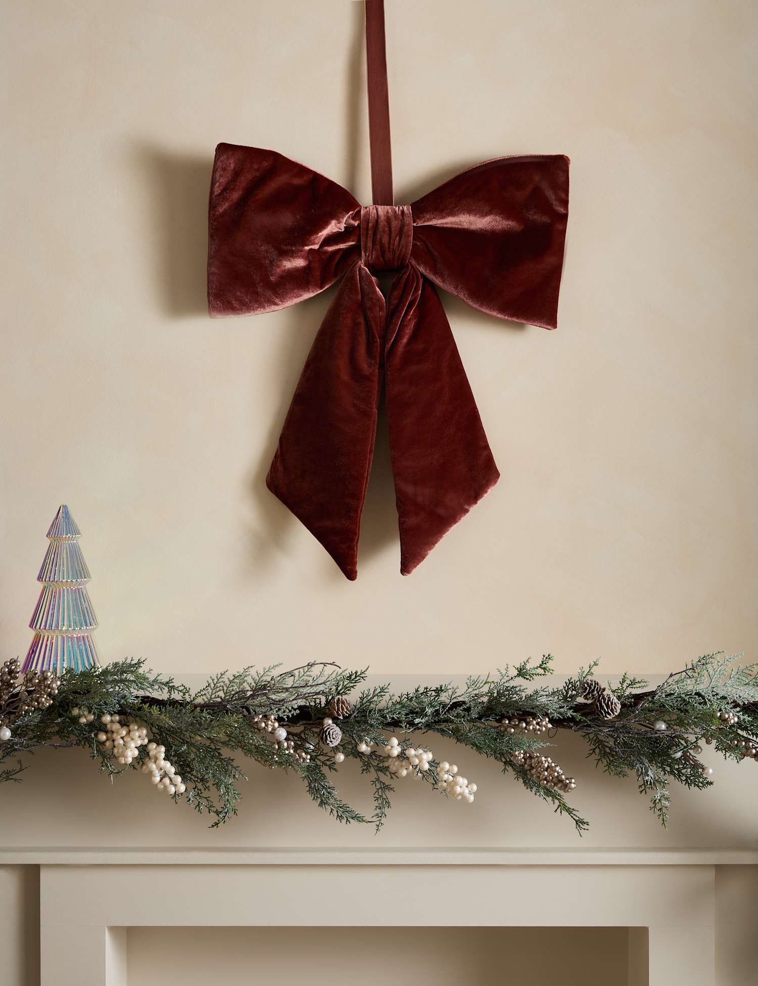 M&S Velvet Bow Decoration Rust